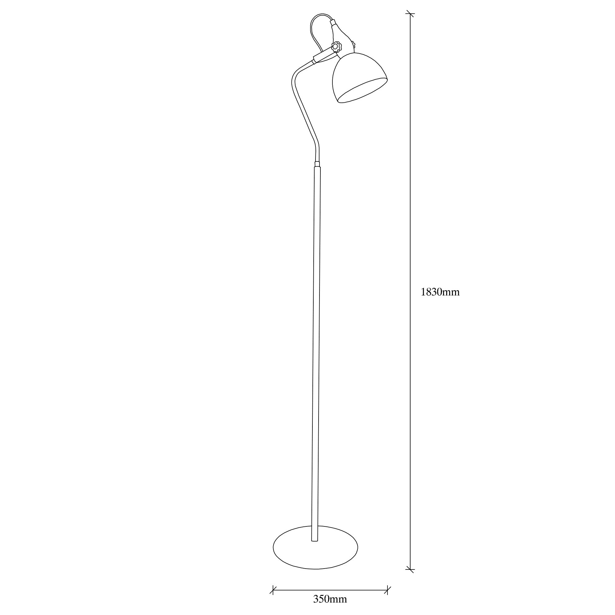 Candeeiro de Pé – 183 cm altura – Preto e dourado – Metal