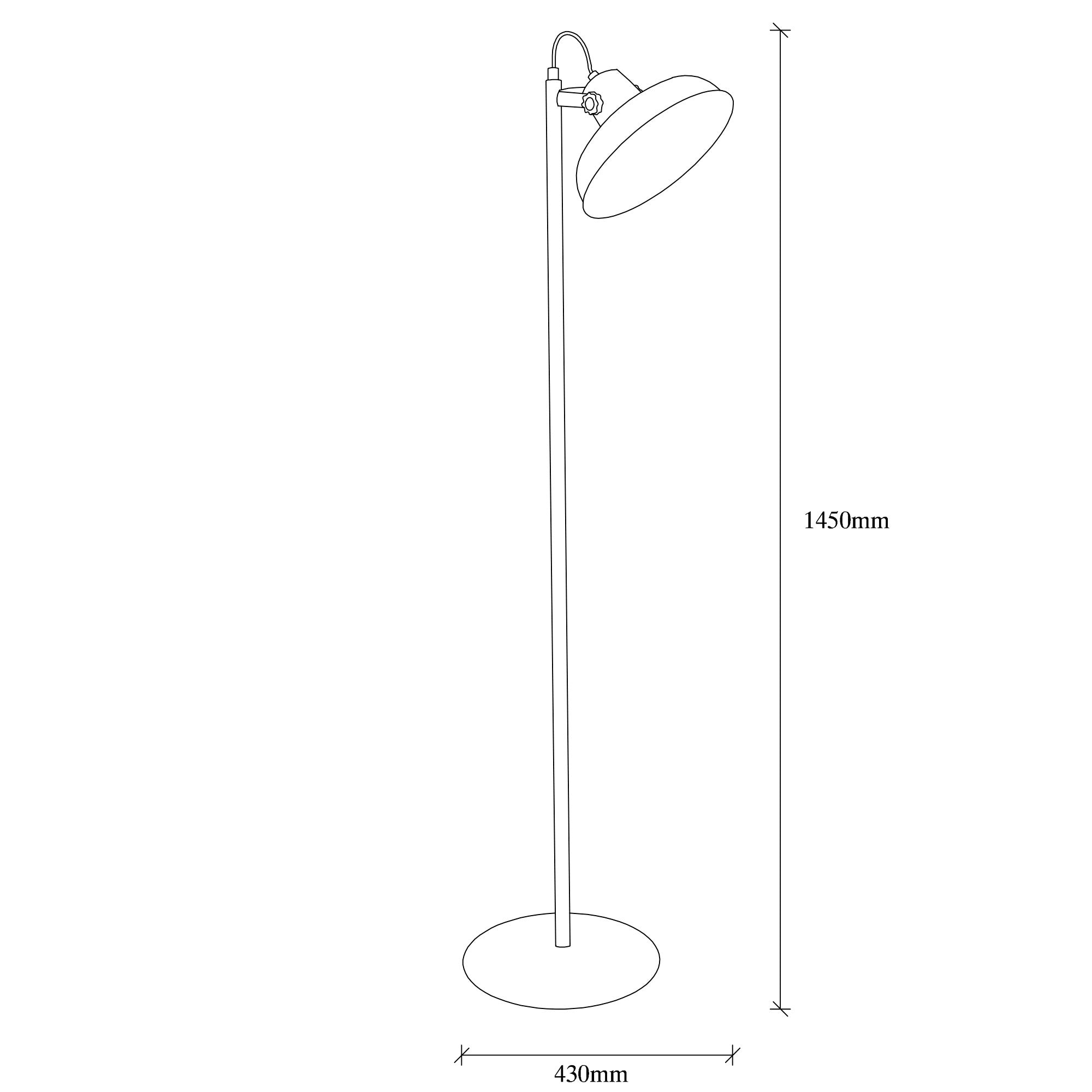 Candeeiro de Pé – 145 cm de Altura – Preto e Dourado – Metal