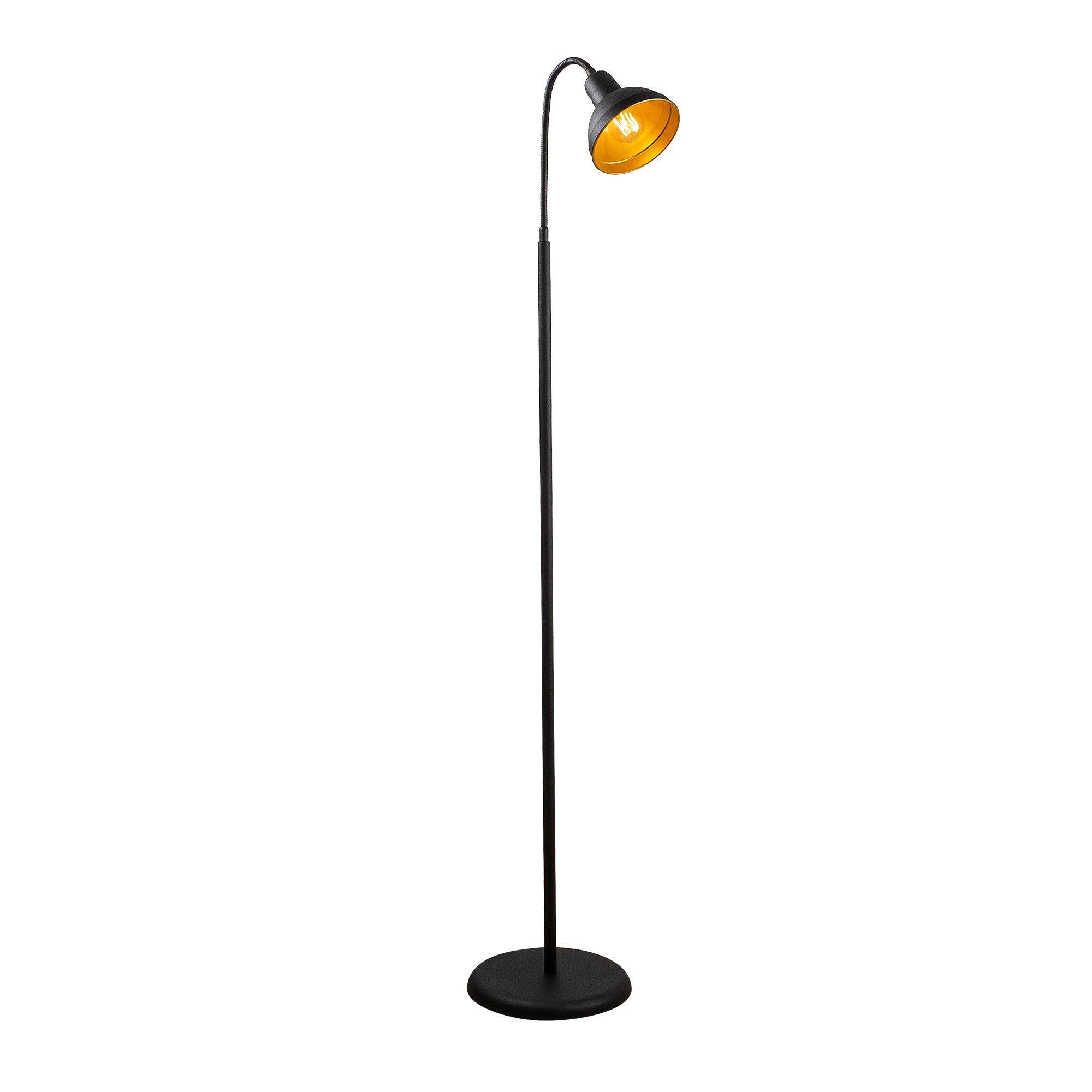 Candeeiro de Pé – 150 cm – Preto e Dourado – Metal