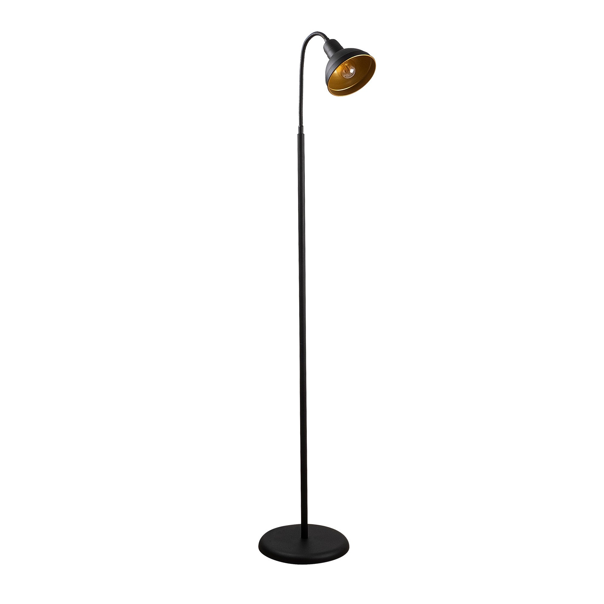 Candeeiro de Pé – 150 cm – Preto e Dourado – Metal