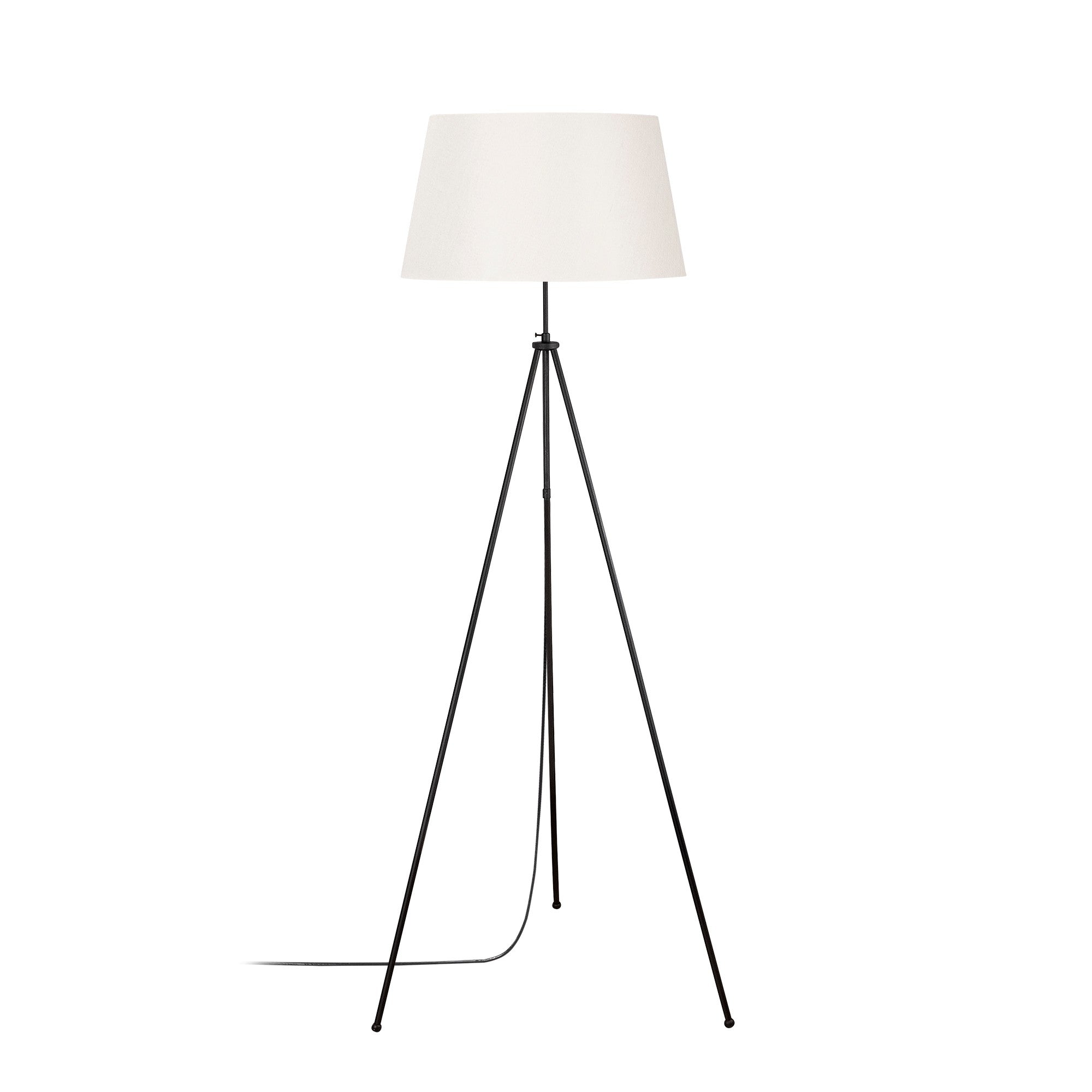 Candeeiro de Pé – 165 cm de altura – preto e creme – metal