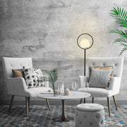 Candeeiro de Pé – 155 cm – Preto e Branco – Metal e Vidro