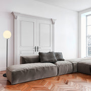 Candeeiro de Pé – 155 cm de Altura – Preto e Branco – Metal e Vidro