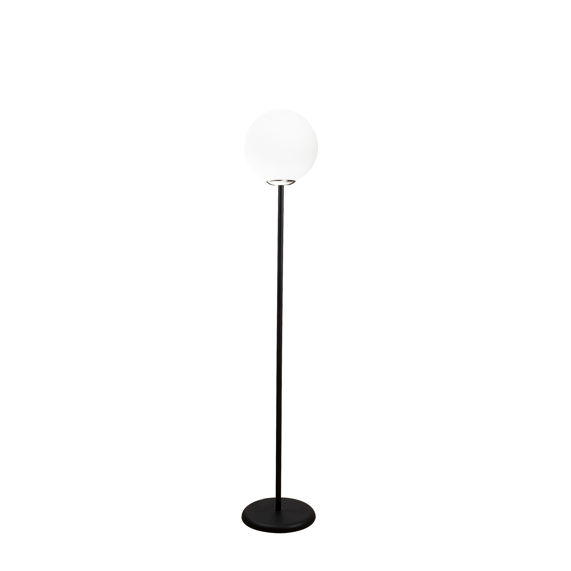 Candeeiro de Pé – 155 cm de Altura – Preto e Branco – Metal e Vidro