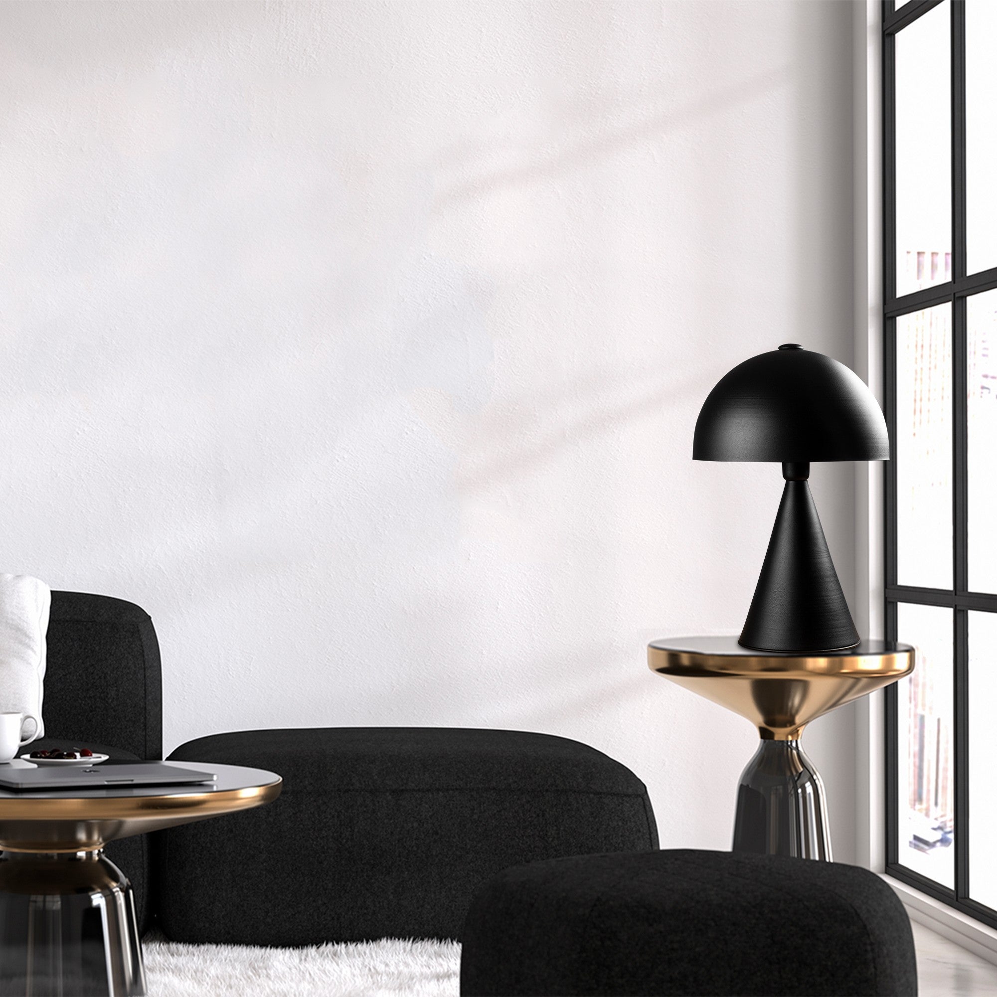 Candeeiro de Mesa – 30 x 30 cm – Preto – Ferro