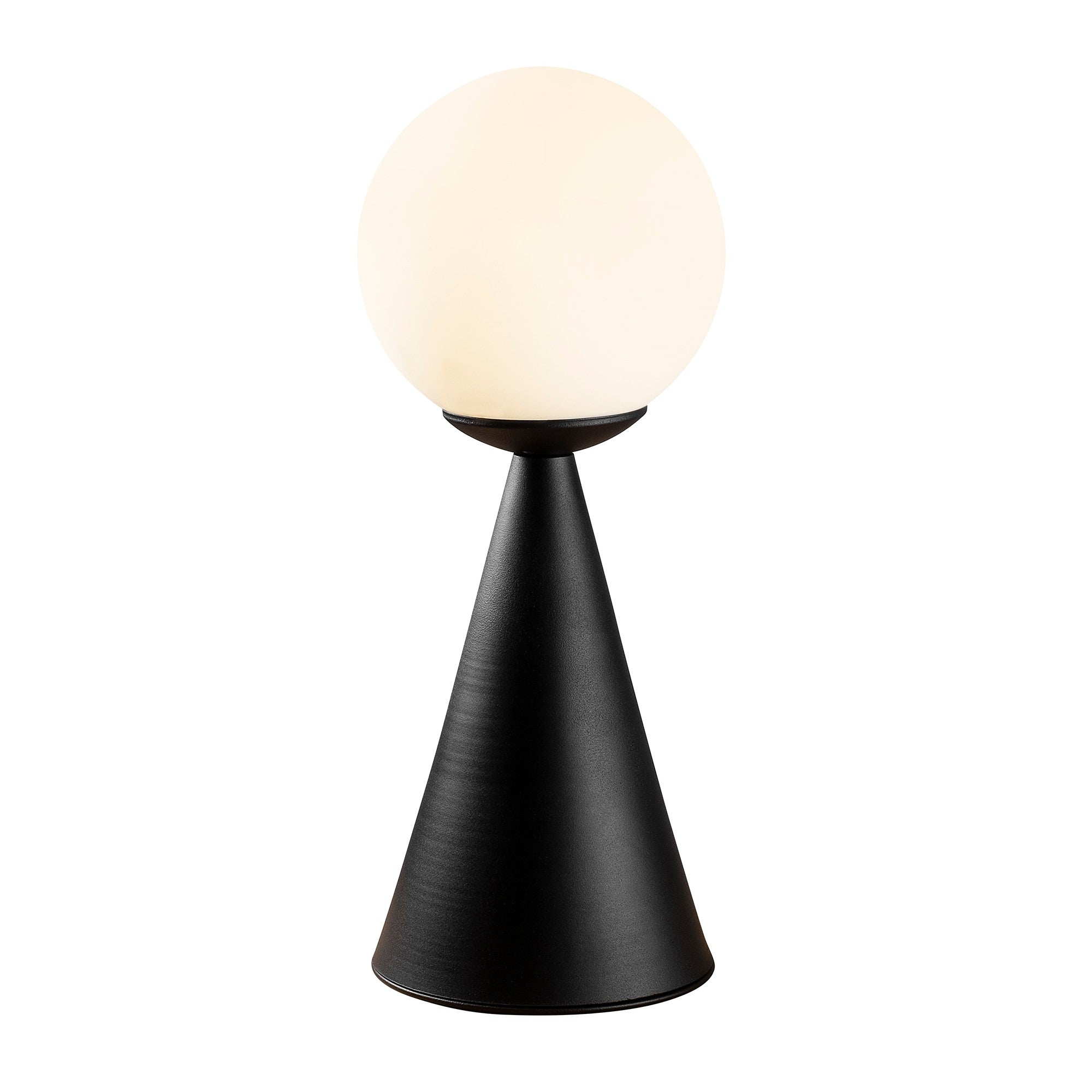 Candeeiro de Mesa Estilo Escandinavo, Corpo de Metal com Tampa de Vidro, 43 cm de Altura, Preto e Branco, Soquete E27, 40 W Máx., Cabo de 200 cm | Design Elegante e Moderno