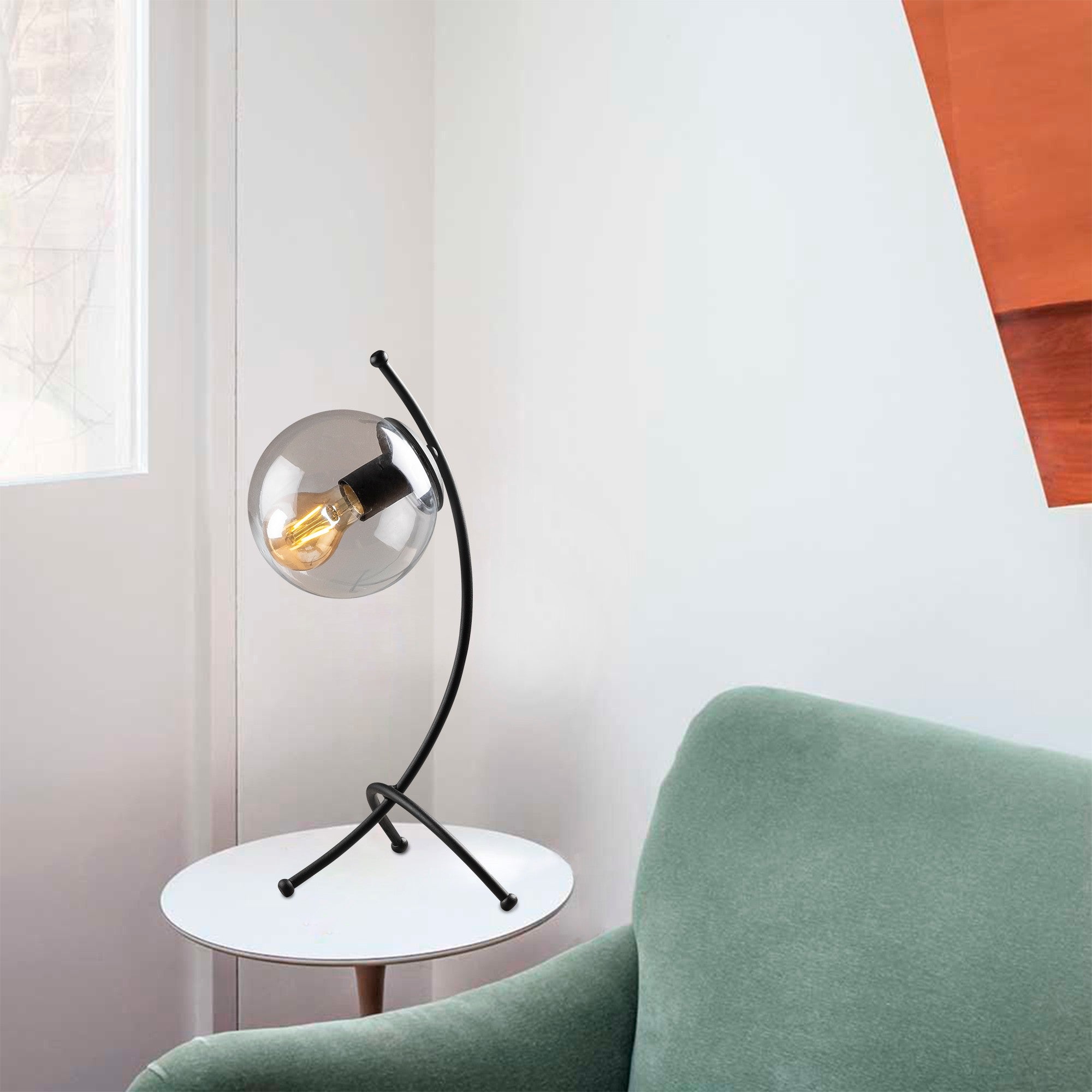 Candeeiro de Mesa – 43 cm de Altura – Preto – Metal