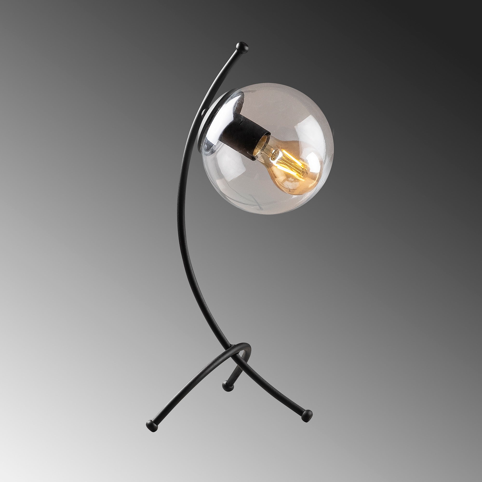 Candeeiro de Mesa – 43 cm de Altura – Preto – Metal