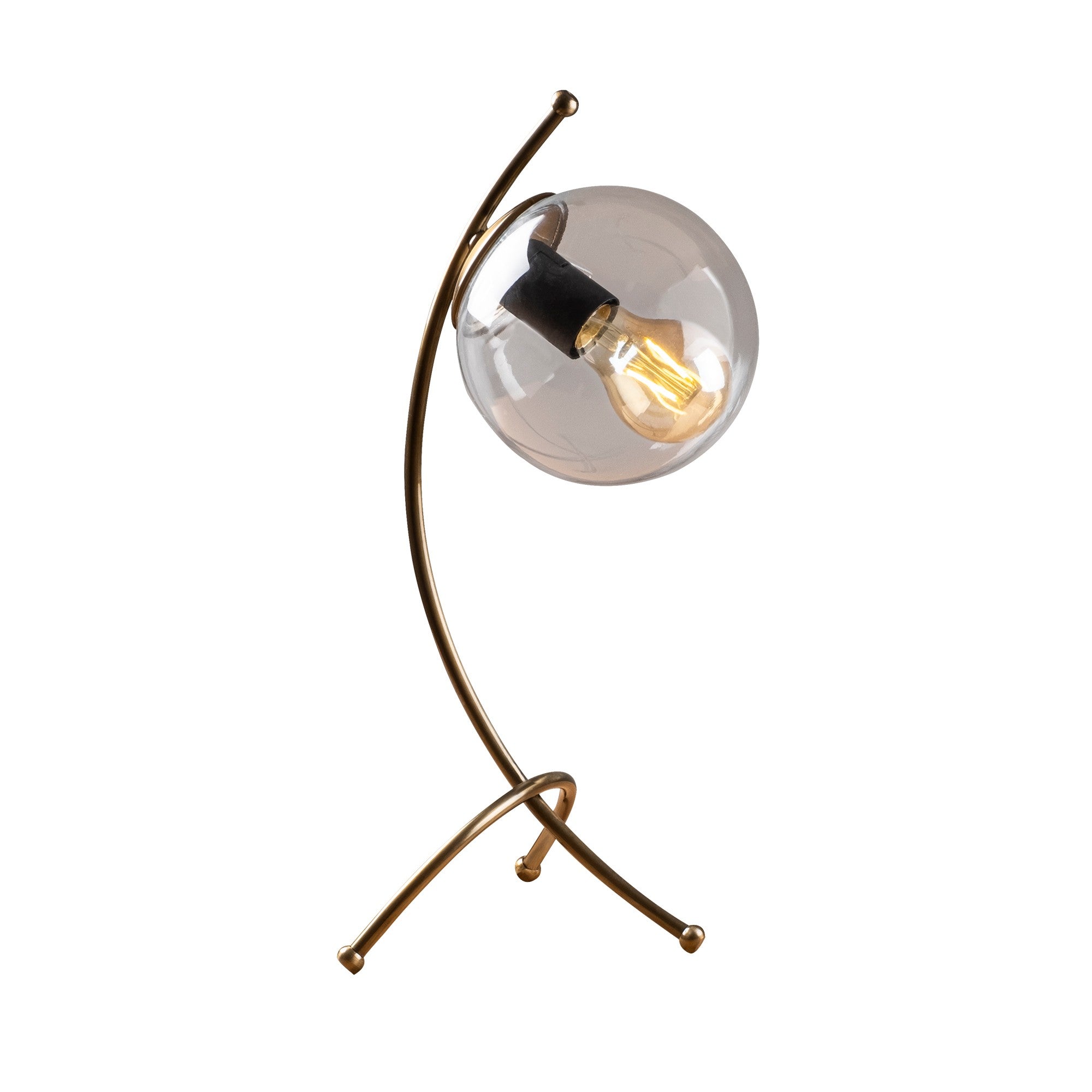 Candeeiro de Mesa – 43 cm de altura – Vintage – Metal e Vidro