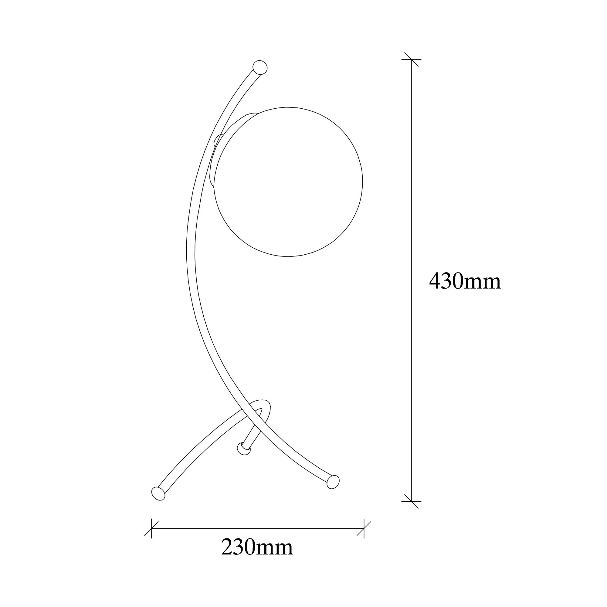 Candeeiro de Mesa – 43 cm de altura – Vintage – Metal e Vidro