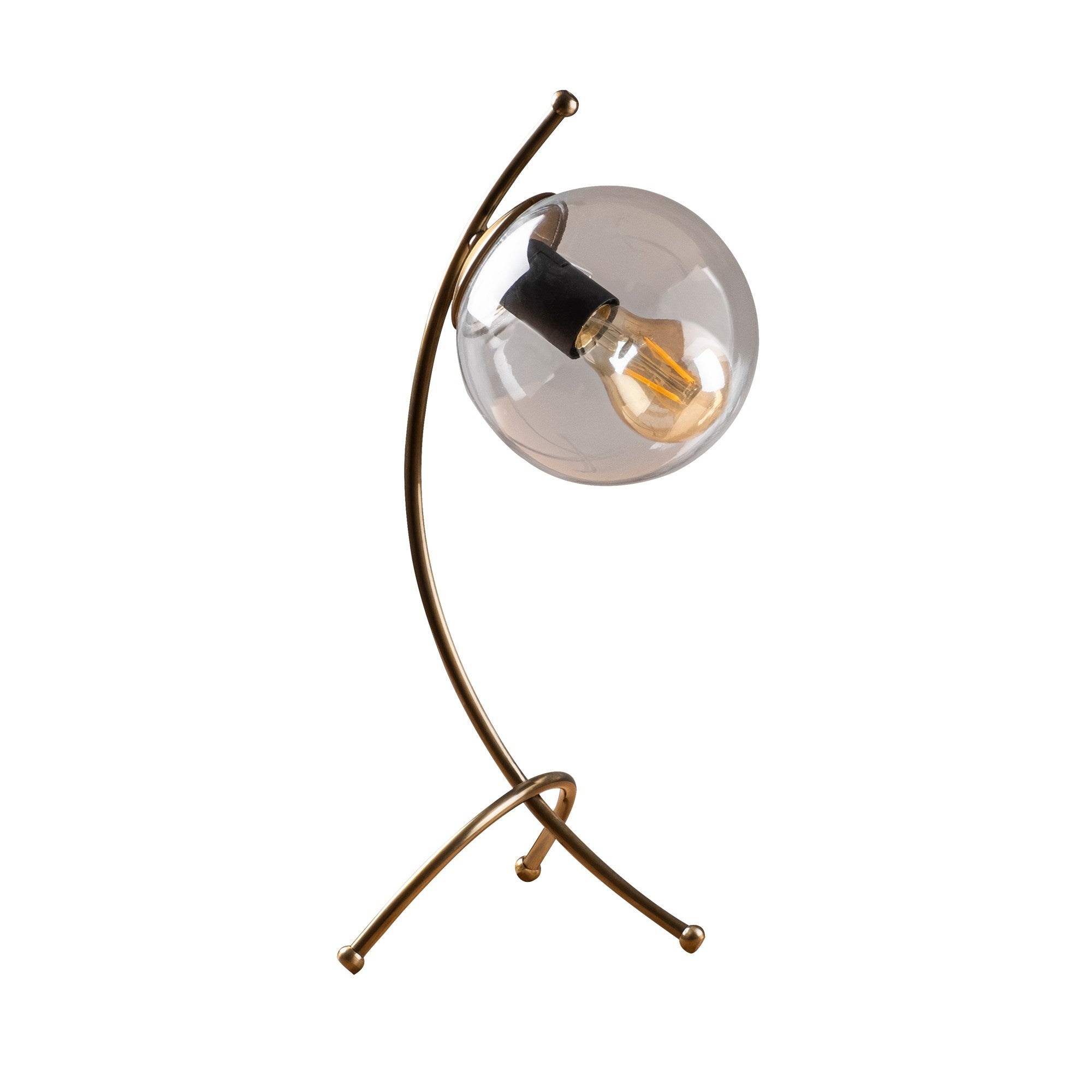 Candeeiro de Mesa – 43 cm de altura – Vintage – Metal e Vidro