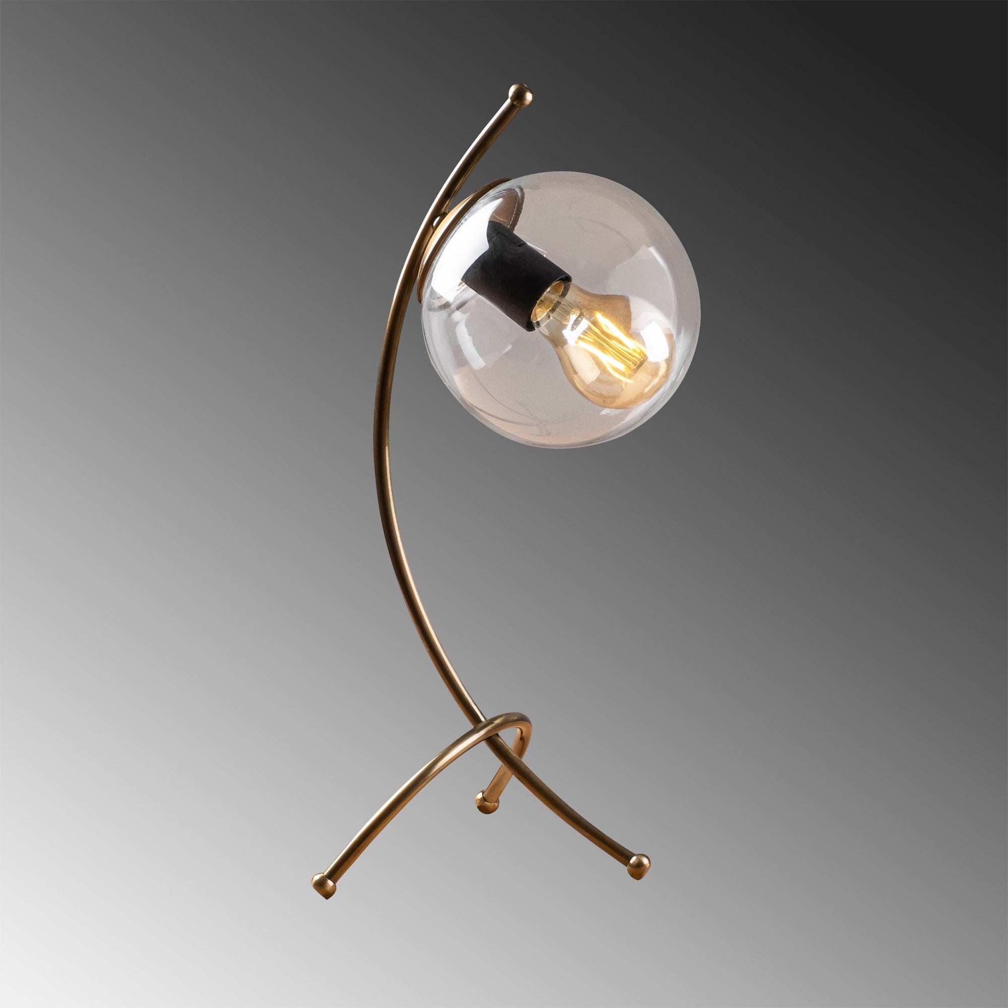 Candeeiro de Mesa – 43 cm de altura – Vintage – Metal e Vidro