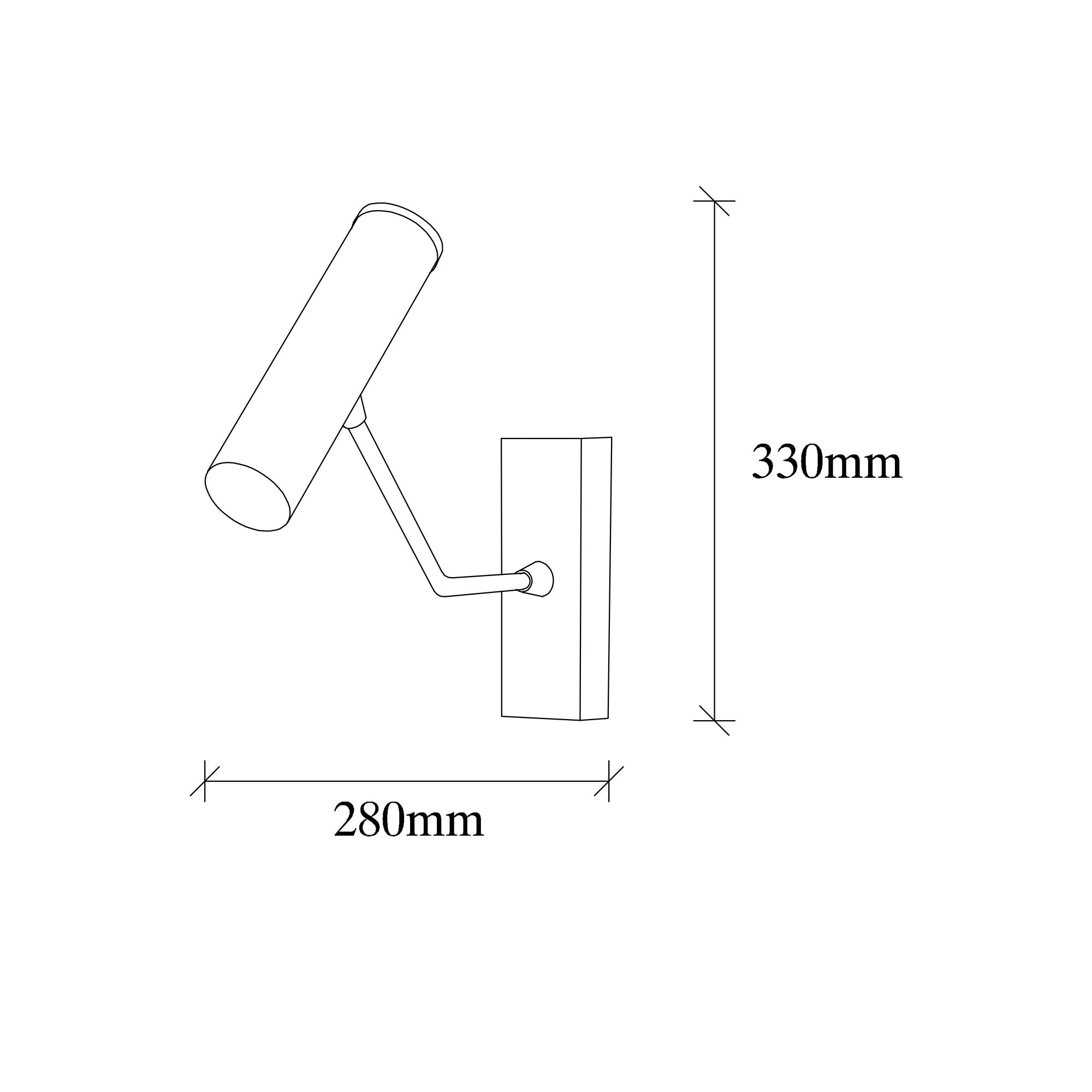Candeeiro de Parede – 5 x 28 cm – preta – metal