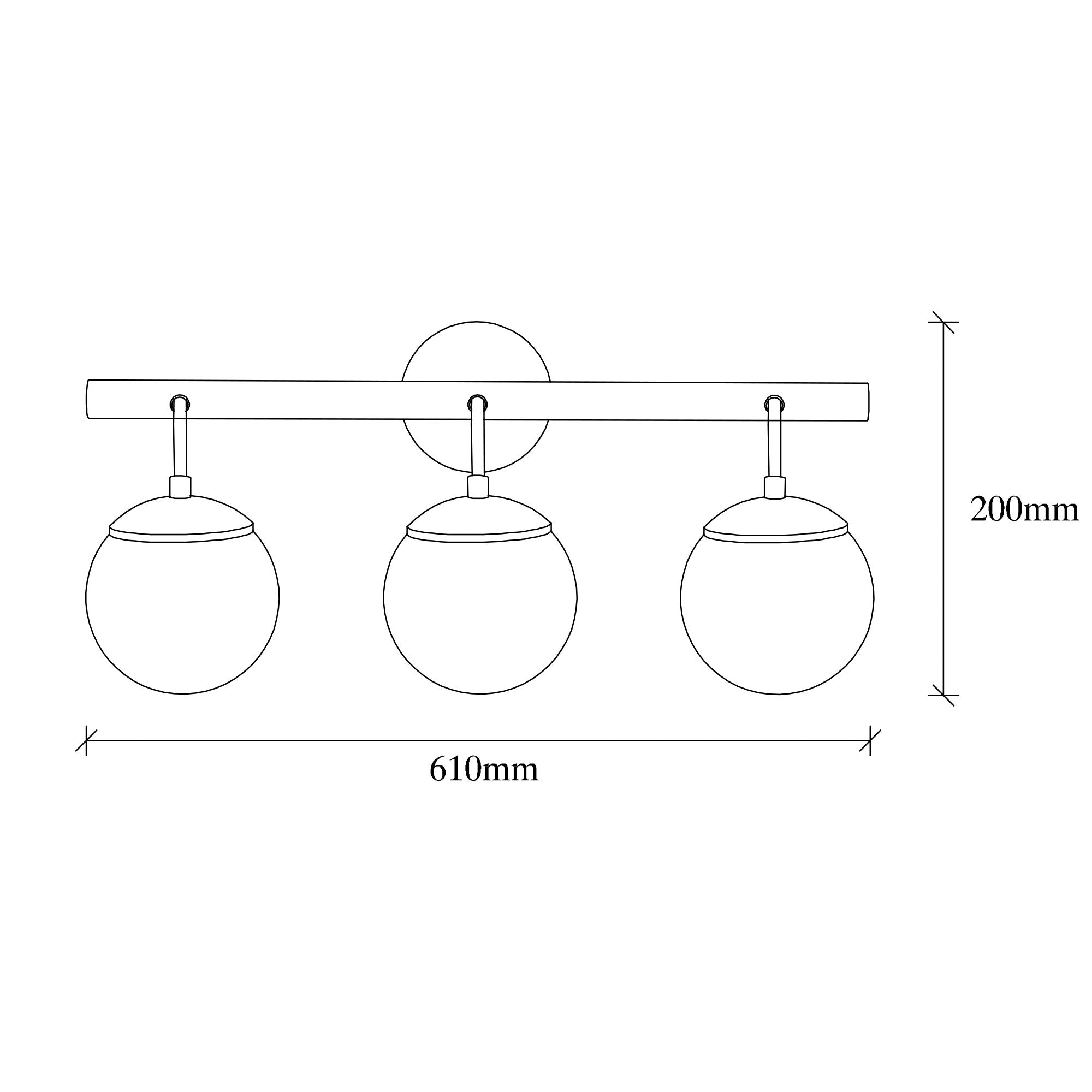 Candeeiro de Parede – 61 x 28 cm – Preto e Branco – Corpo de Ferro