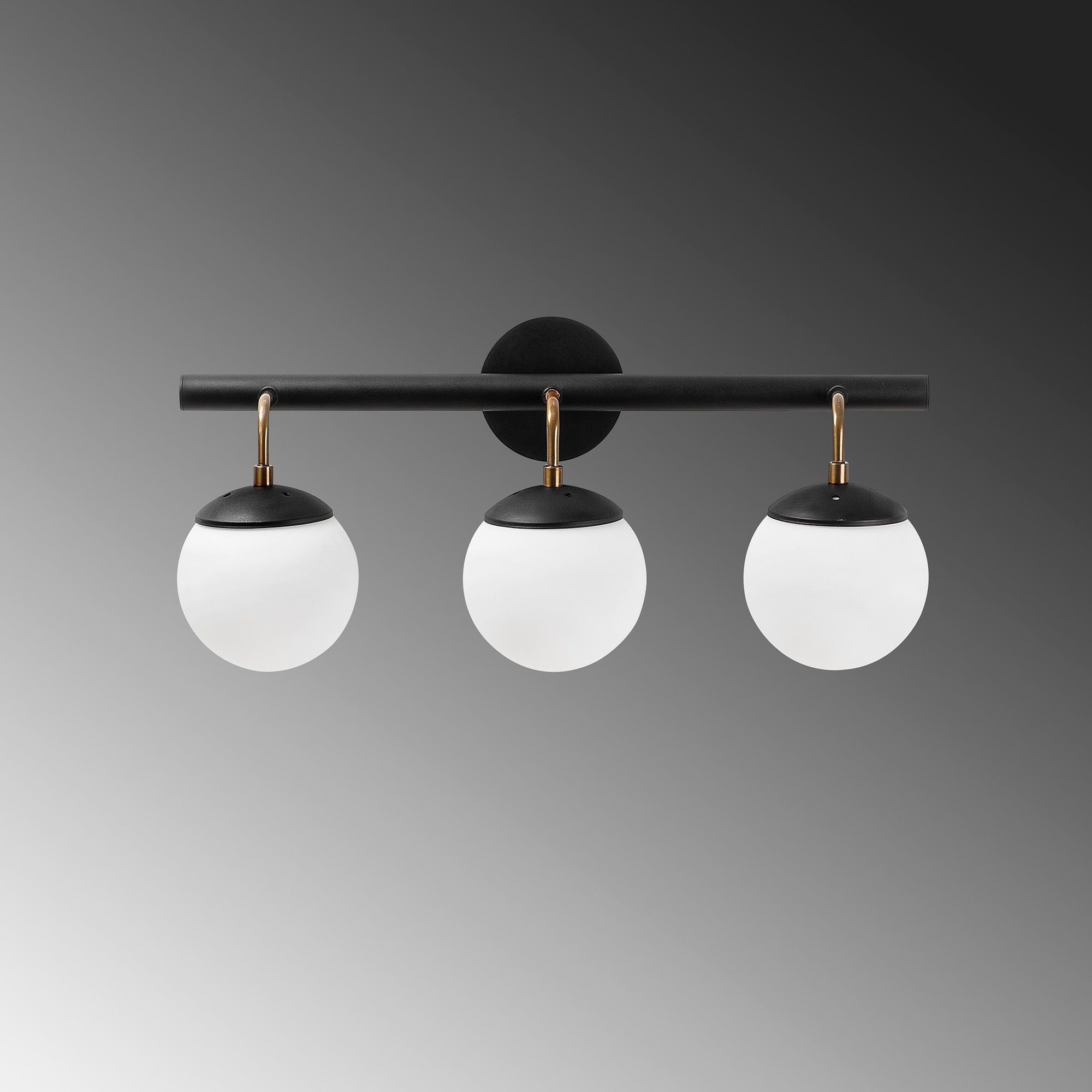 Candeeiro de Parede – 61 x 28 cm – Preto e Branco – Corpo de Ferro