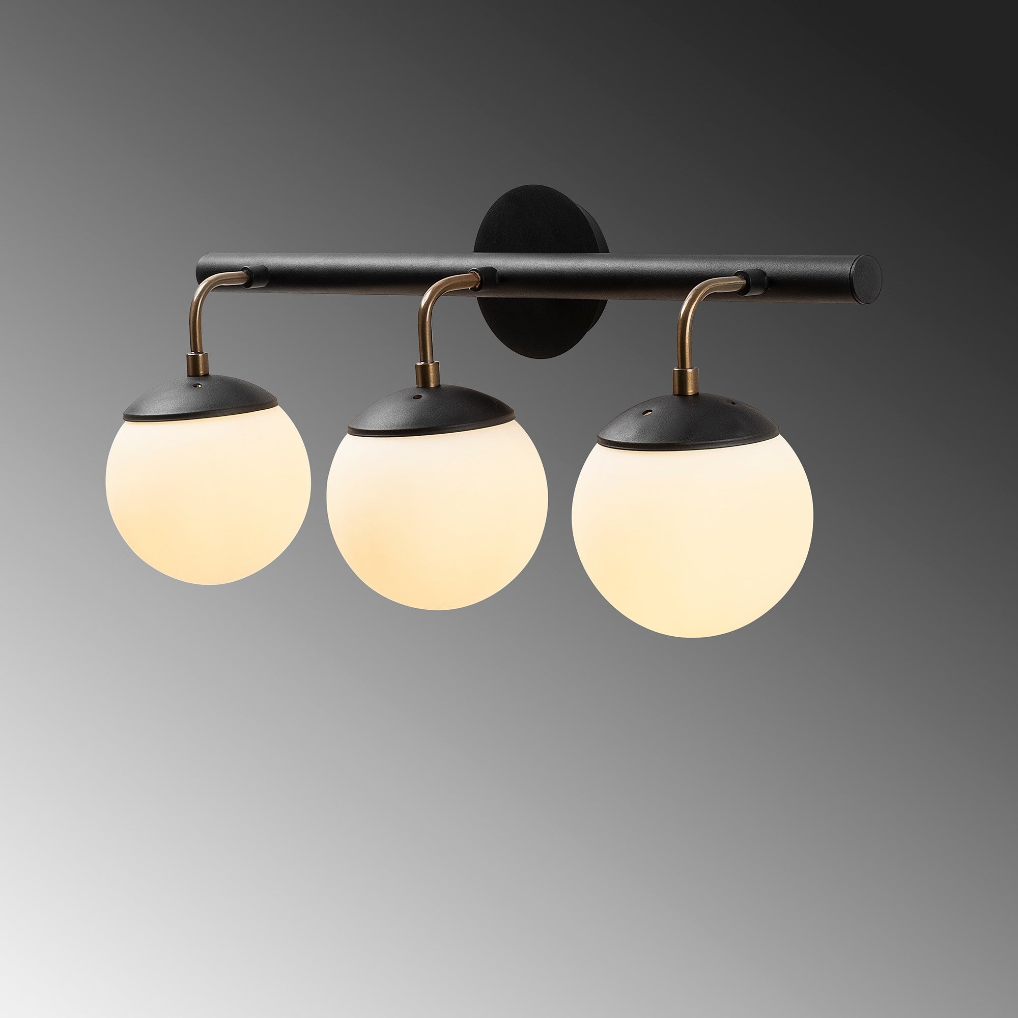 Candeeiro de Parede – 61 x 28 cm – Preto e Branco – Corpo de Ferro