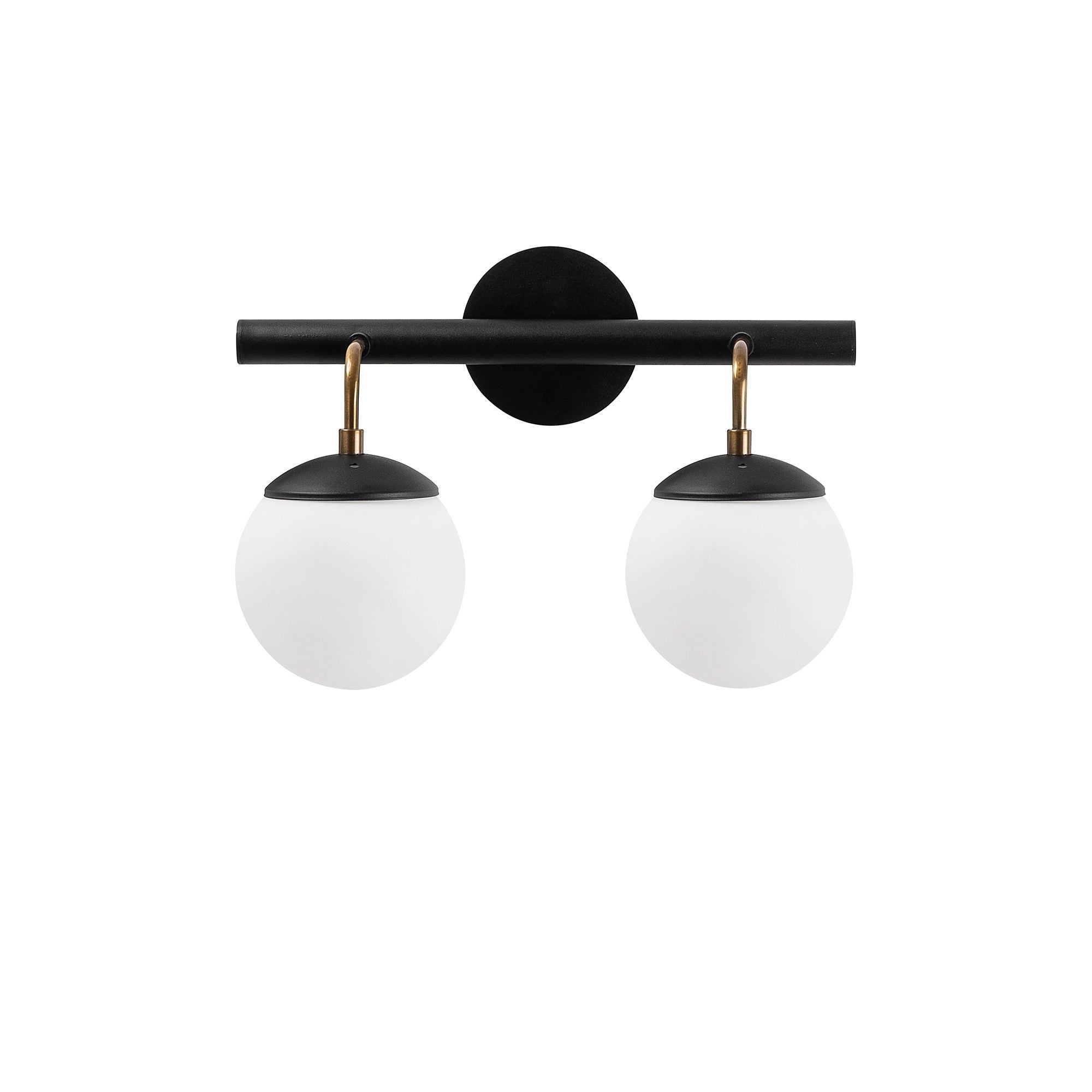 Candeeiro de Parede – 41 x 20 cm – Preto e Branco – Metal e Vidro