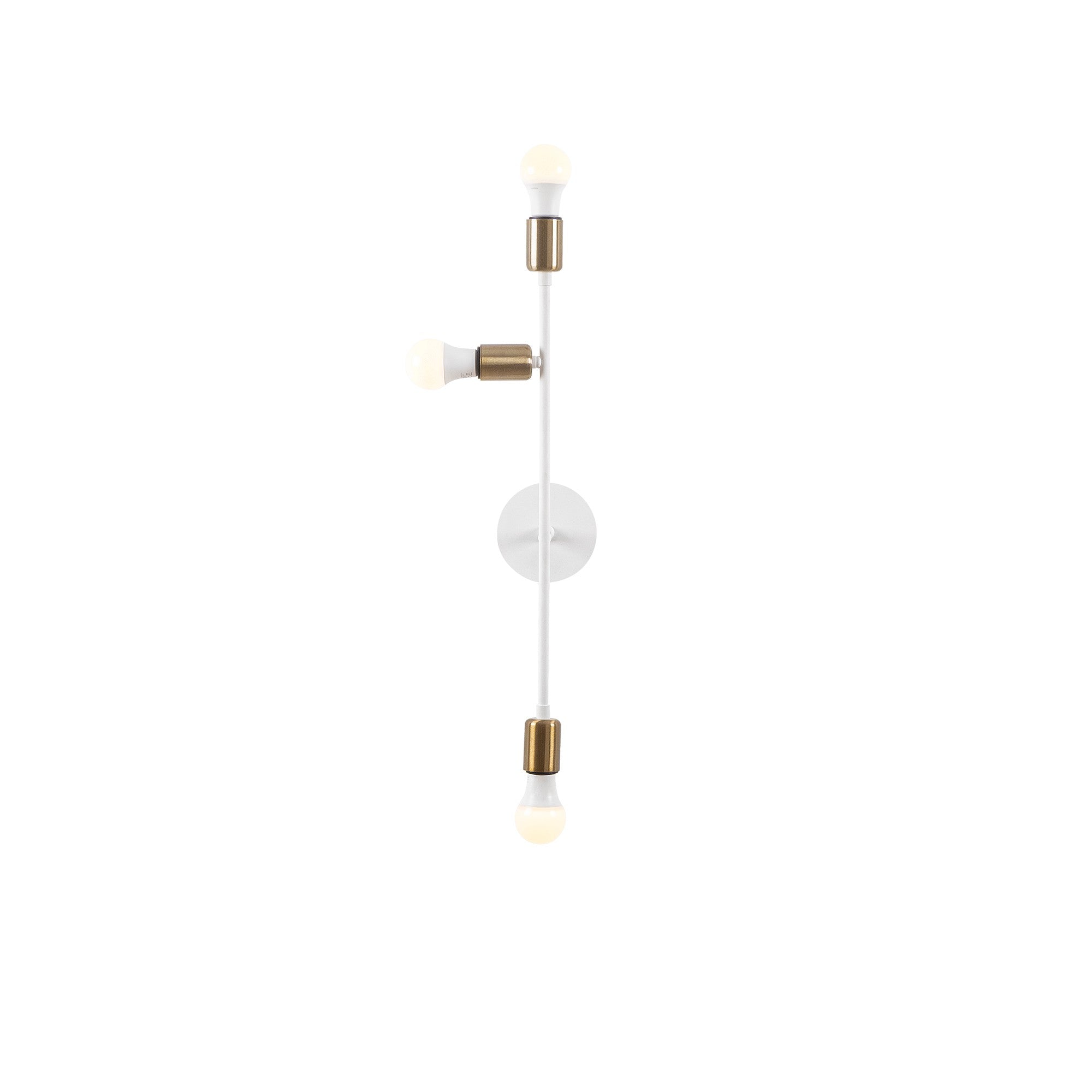 Candeeiro de Parede branca elegante, corpo de metal, 15 x 15 cm, altura 65 cm | 3 x E27 máx. 40 W | Design elegante e glamoroso para interiores modernos, classificação IP20