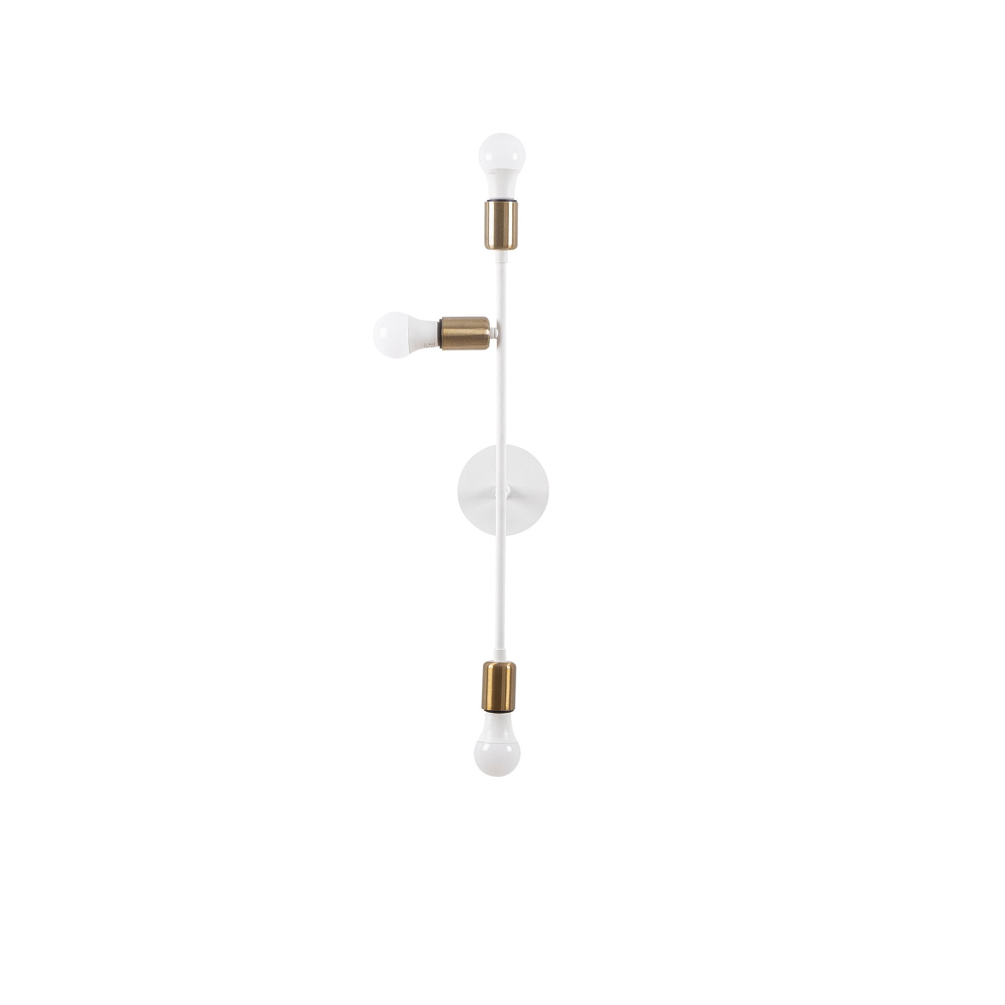Candeeiro de Parede branca elegante, corpo de metal, 15 x 15 cm, altura 65 cm | 3 x E27 máx. 40 W | Design elegante e glamoroso para interiores modernos, classificação IP20