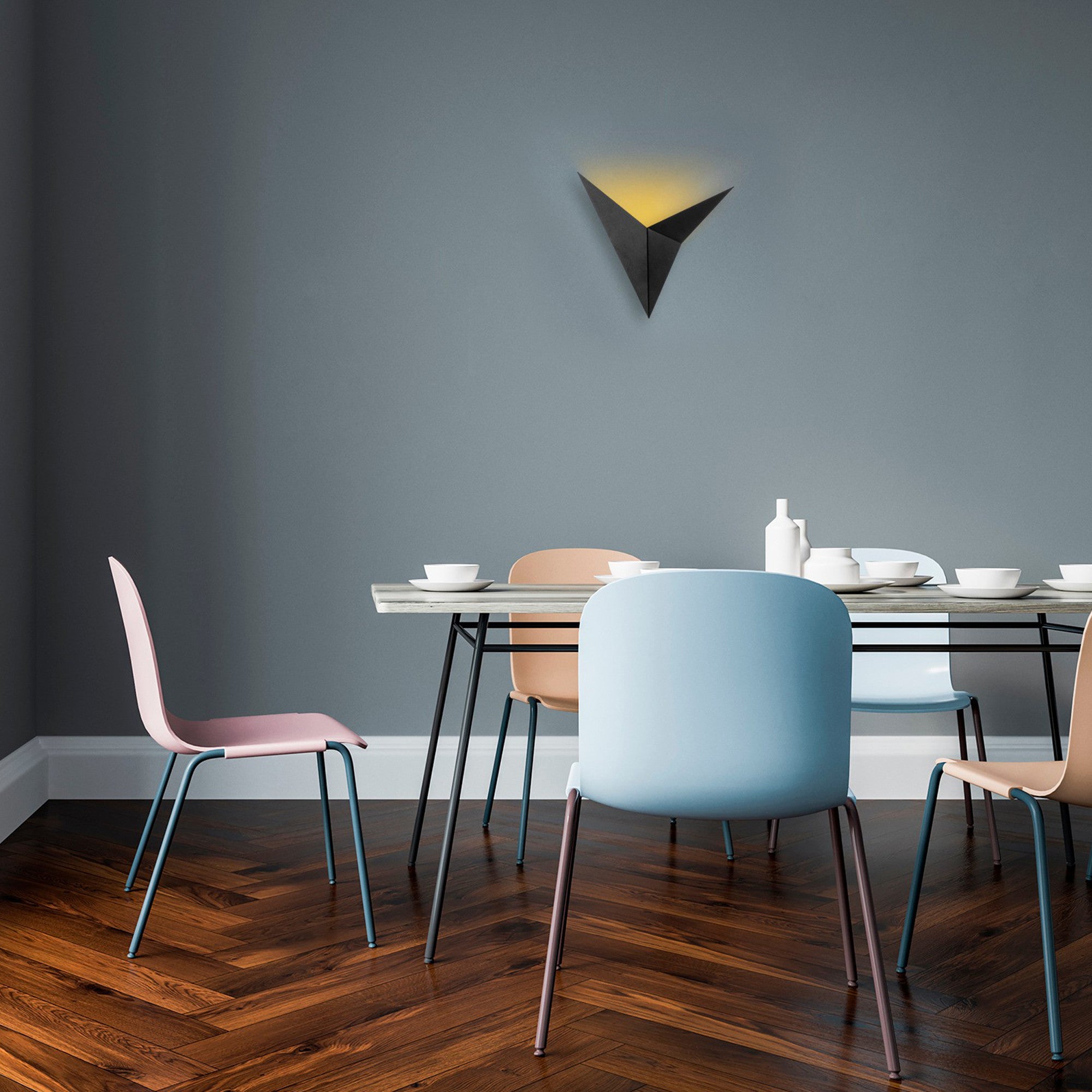 Candeeiro de Parede – 34 x 5 cm – Preto – Metal