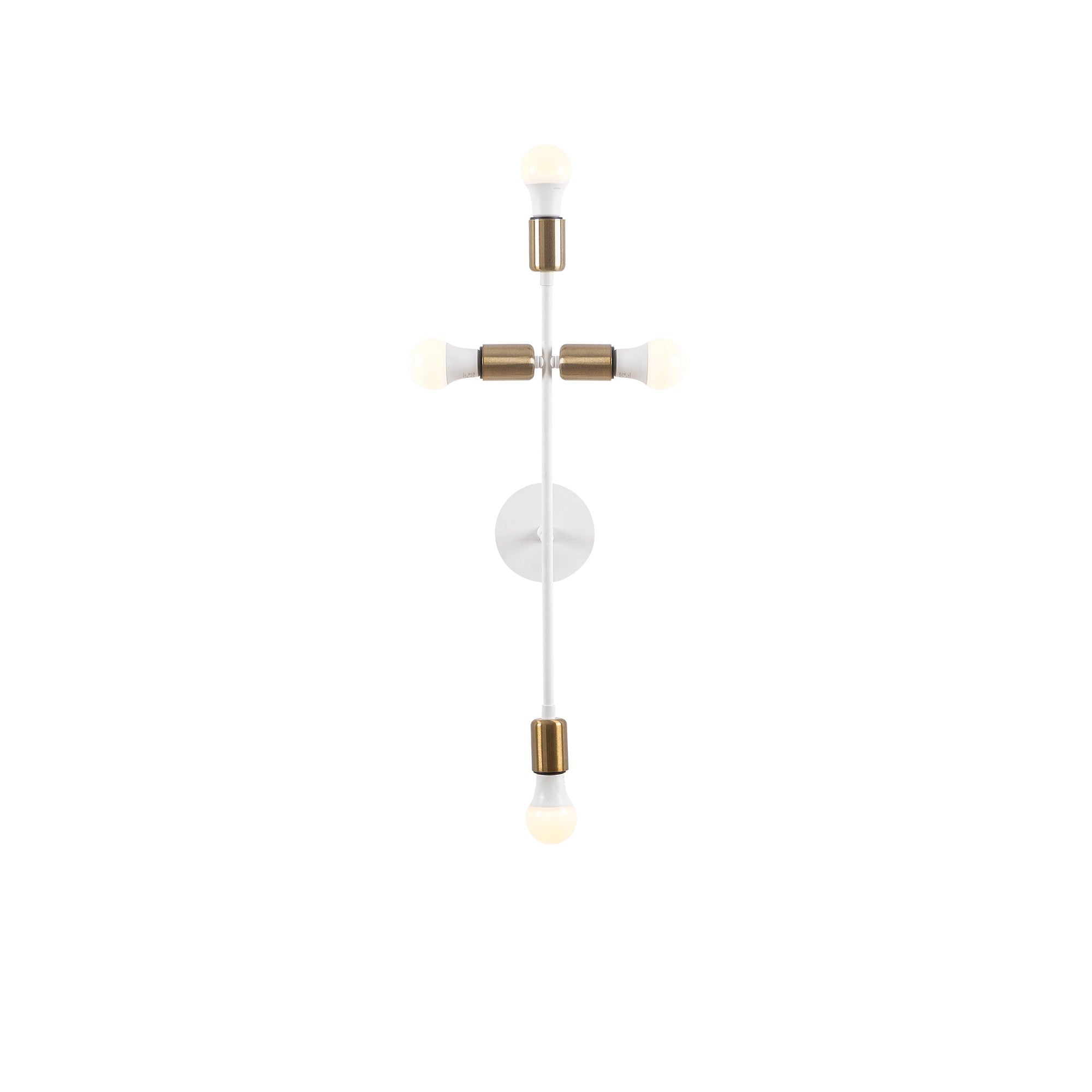 Candeeiro de Parede elegante, corpo de metal, 62 cm de altura, cúpula de 20 x 15 cm | 4 x E27 máx. 40 W, IP20 | Design branco elegante para decoração de casa glamorosa
