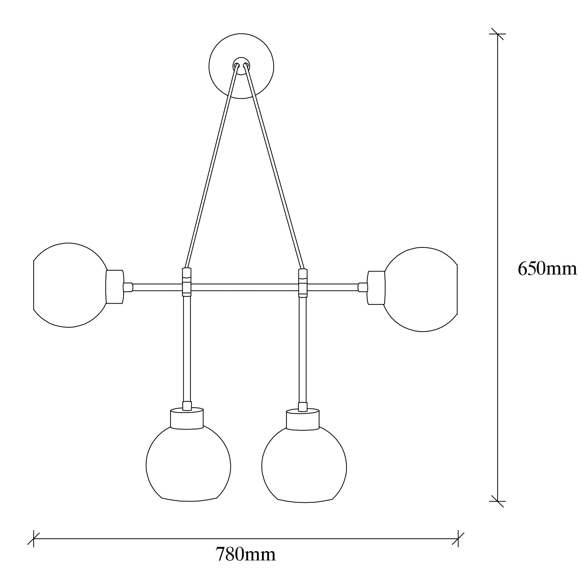 Candeeiro de Parede vintage moderna, corpo de metal, 78 x 15 cm, altura 65 cm | 4 x E27 máx. 40 W, IP20 | Iluminação elegante para decoração de casa e escritório