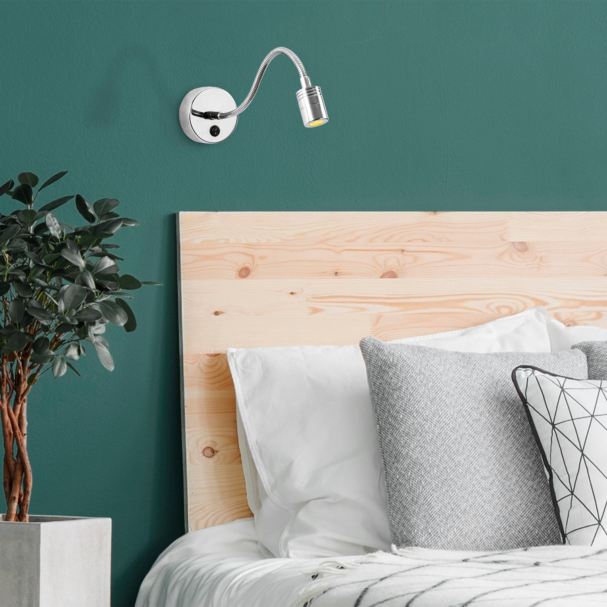 Candeeiro de Parede – 8 x 38 cm – Prateado – Metal