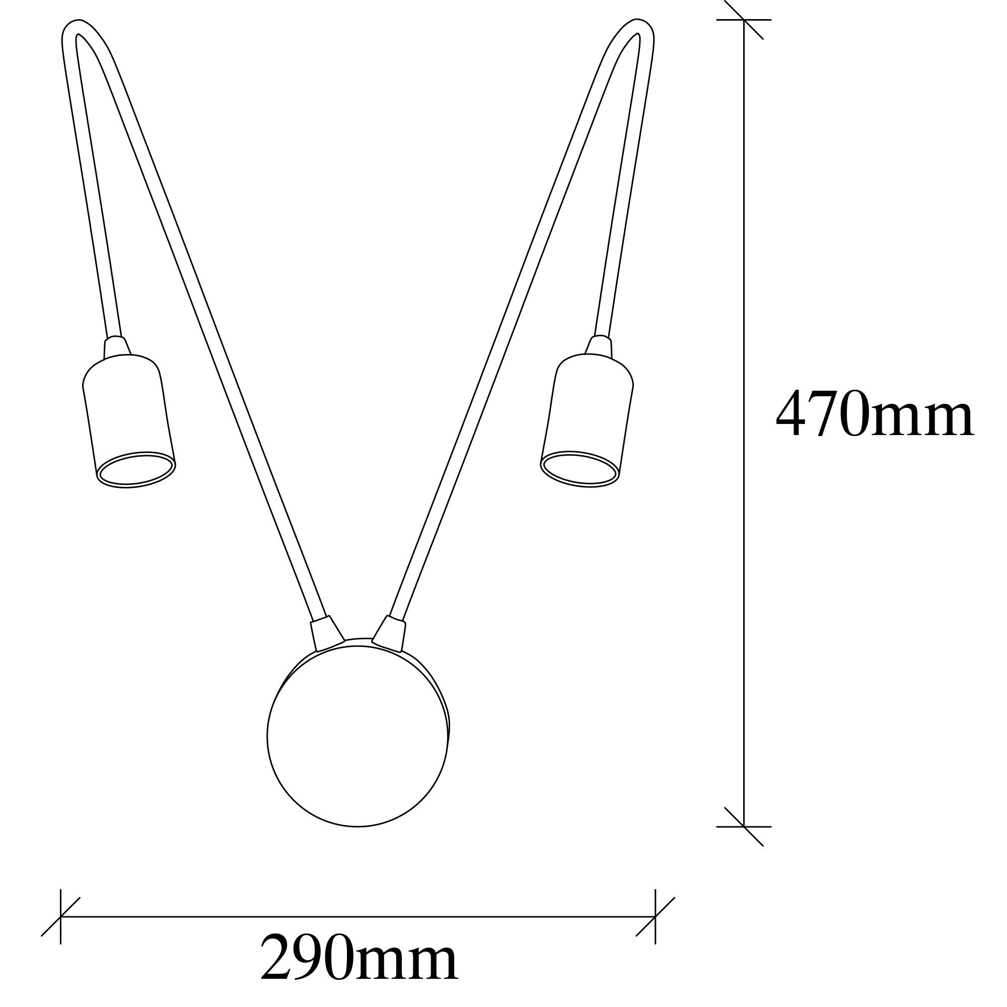Candeeiro de Parede industrial, corpo de metal, 29 x 20 cm, altura: 47 cm | 2 x E27 máx. 40 W, IP20 | Design branco elegante para espaços modernos de casa e escritório