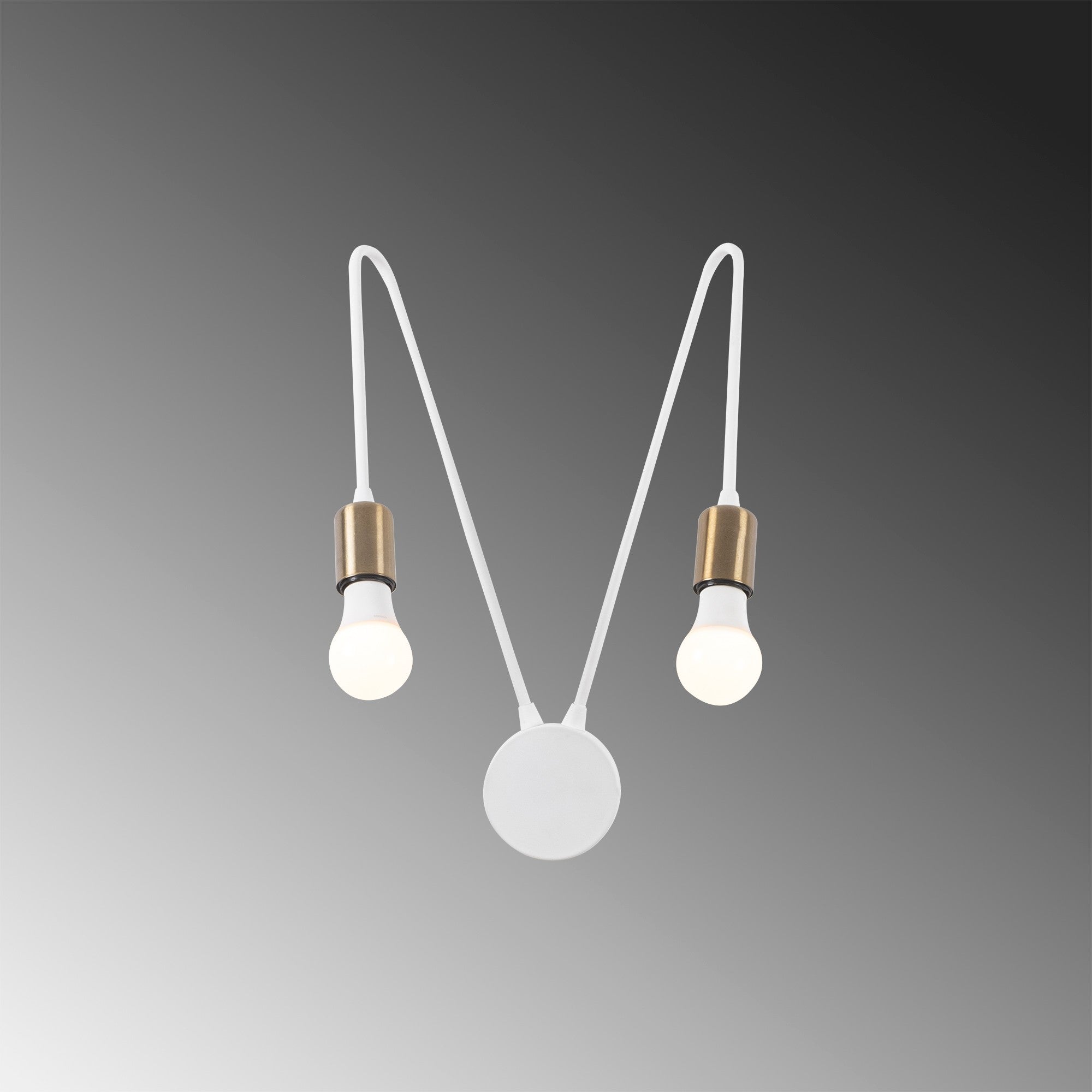 Candeeiro de Parede industrial, corpo de metal, 29 x 20 cm, altura: 47 cm | 2 x E27 máx. 40 W, IP20 | Design branco elegante para espaços modernos de casa e escritório