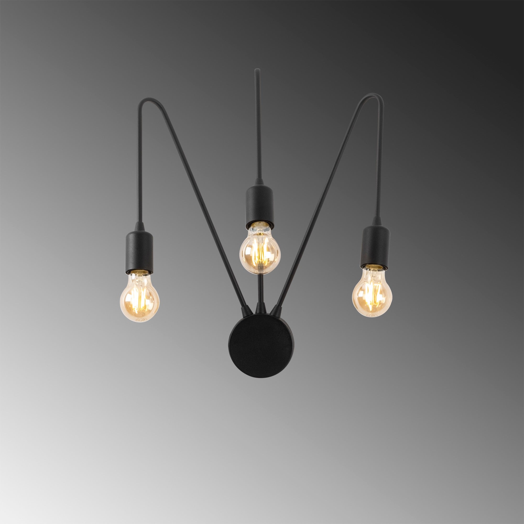 Candeeiro de Parede – 42 x 20 cm – Preto – Metal