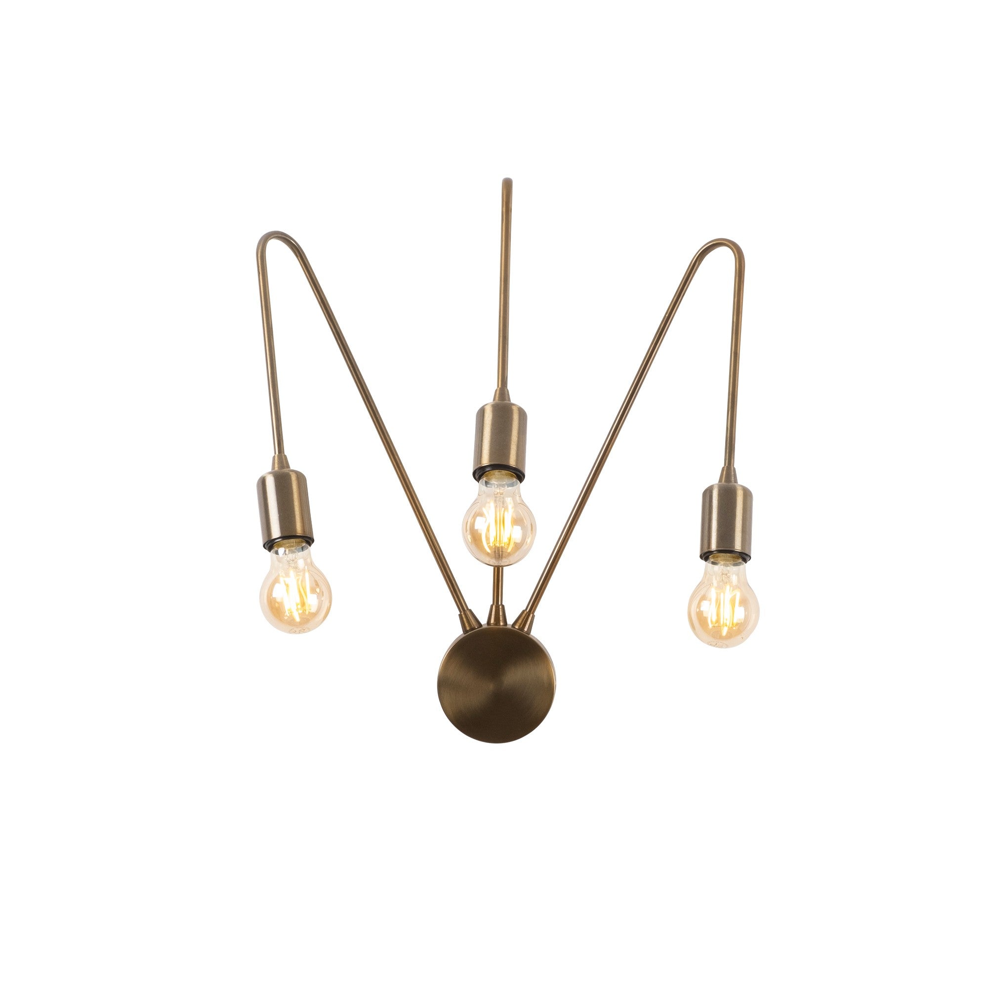 Candeeiro de Parede Vintage Moderna, Corpo de Metal, 42 x 20 cm, Altura: 48 cm, 3 x E27 máx. 40 W, IP20 | Iluminação Elegante para Decoração de Casa e Escritório