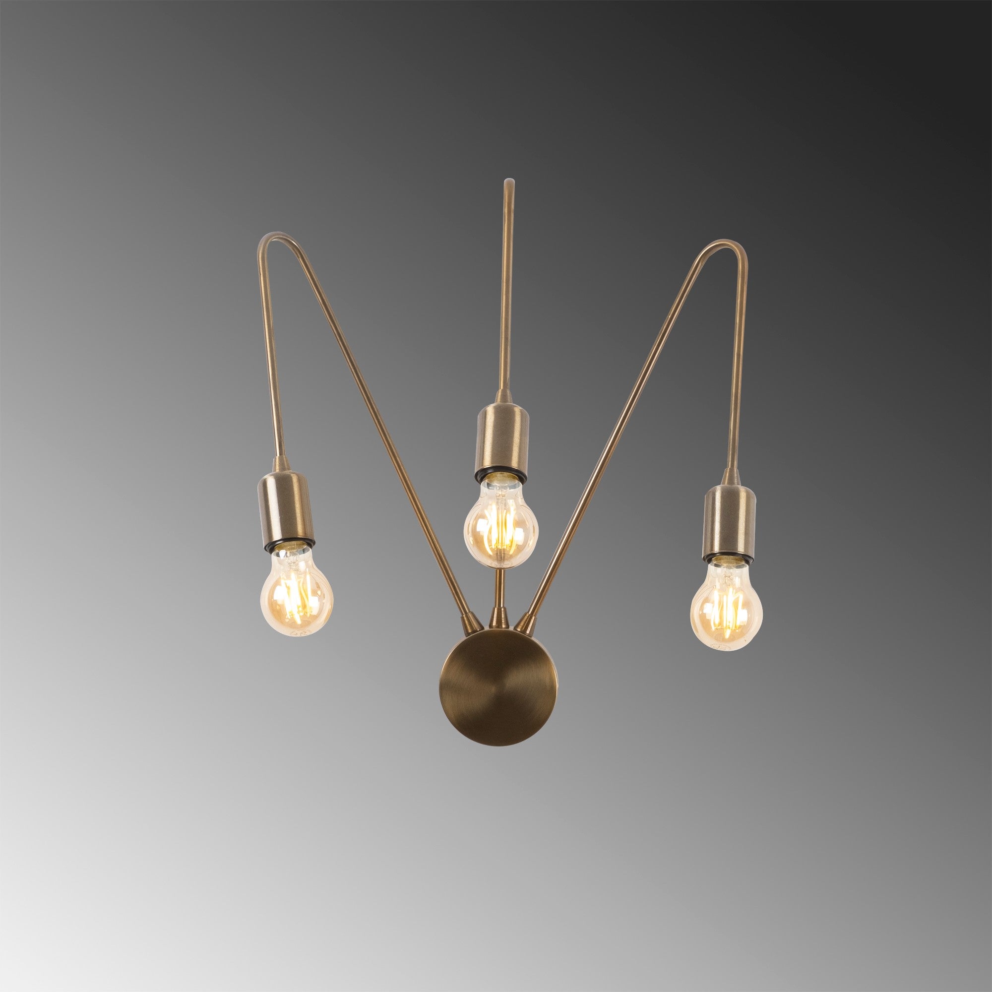 Candeeiro de Parede Vintage Moderna, Corpo de Metal, 42 x 20 cm, Altura: 48 cm, 3 x E27 máx. 40 W, IP20 | Iluminação Elegante para Decoração de Casa e Escritório