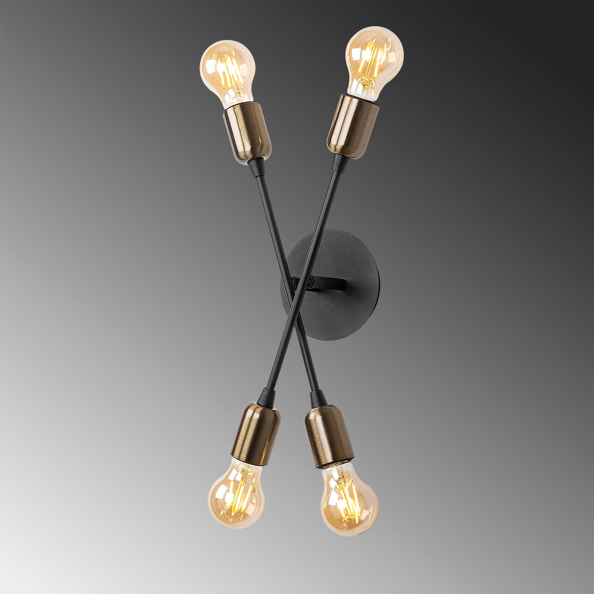 Candeeiro de Parede – 40 cm altura – Preto – Metal