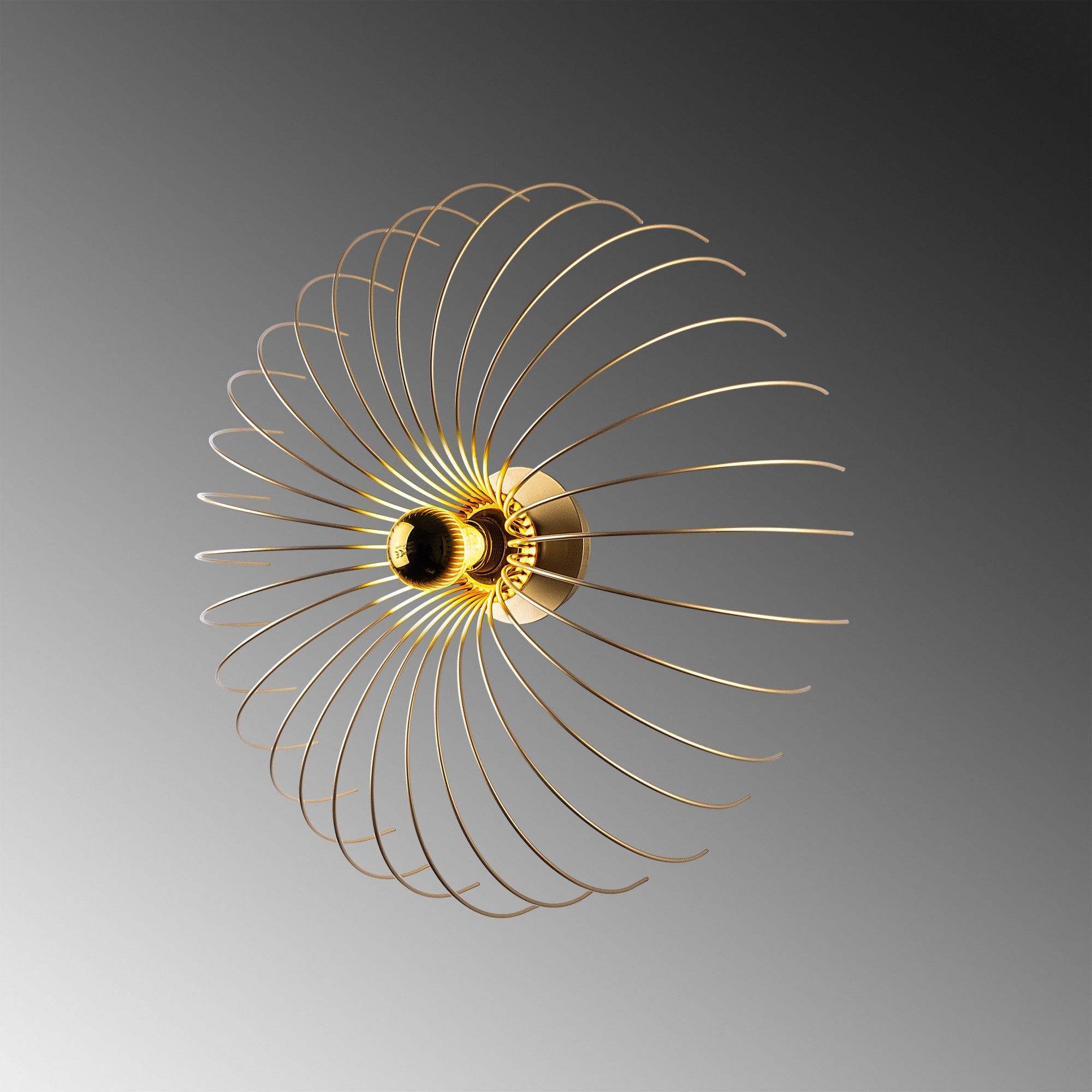 Candeeiro de Parede – 56 x 16 x 56 cm – Dourado – Metal