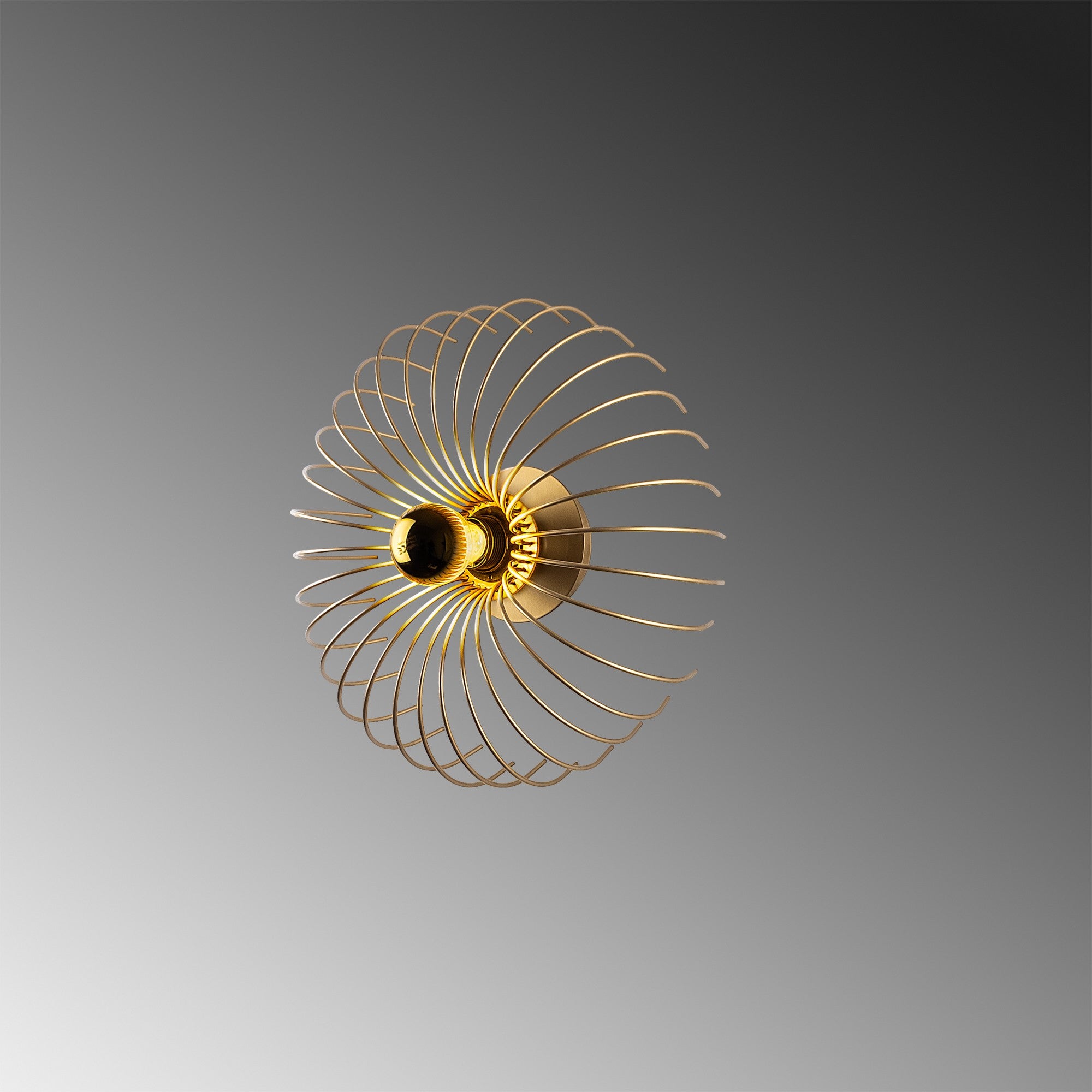 Candeeiro de Parede – 36 x 12 x 36 cm – Dourado – Metal