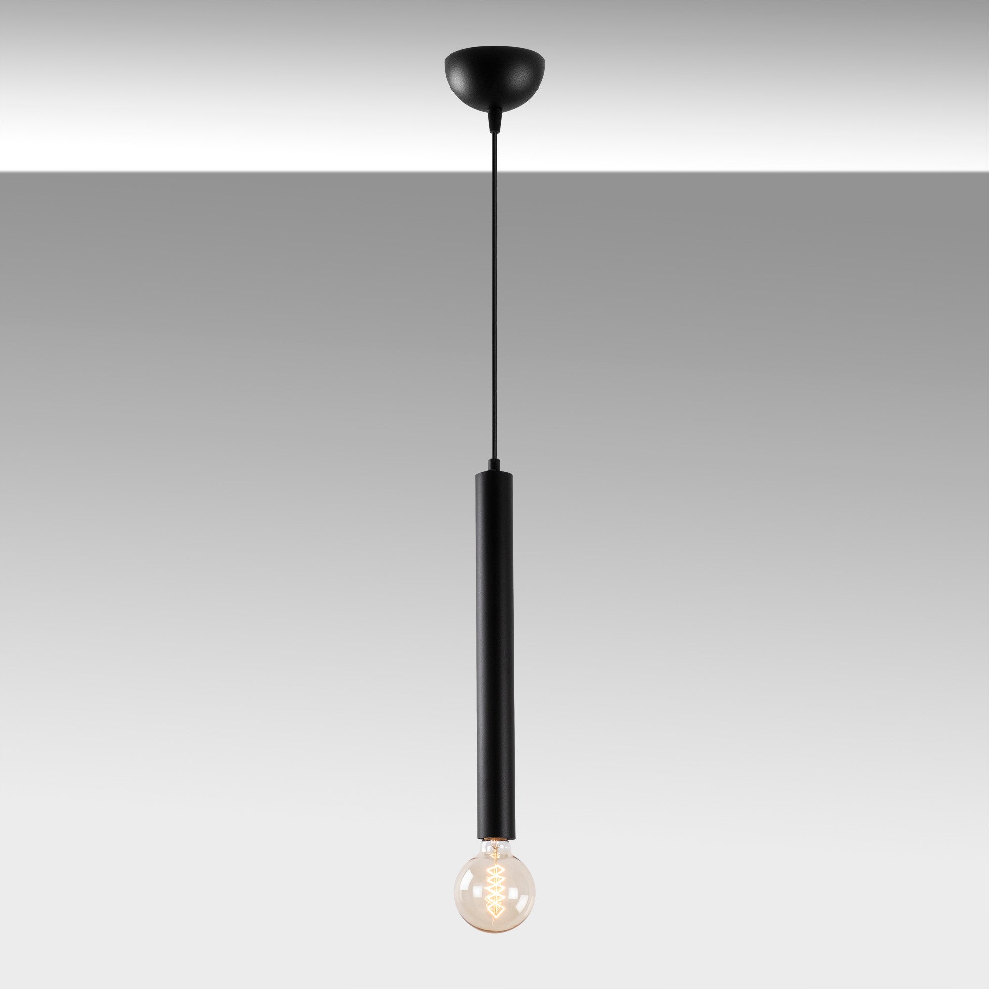Candeeiro de Teto industrial moderno, corpo de metal preto, altura ajustável de 139 cm, soquete E27, cabo de 90 cm, perfeito para decoração escandinava e inovadora
