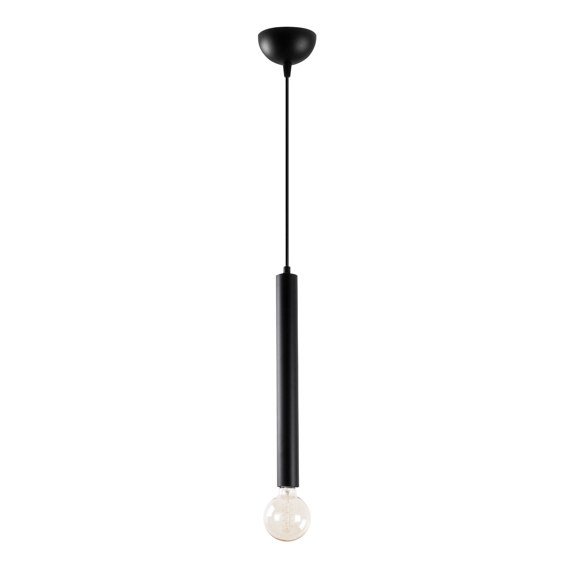 Candeeiro de Teto industrial moderno, corpo de metal preto, altura ajustável de 139 cm, soquete E27, cabo de 90 cm, perfeito para decoração escandinava e inovadora