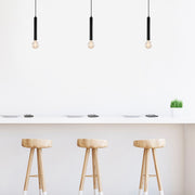 Candeeiro de Teto Industrial Preto, Corpo em Metal, 126 cm de Altura, Ajustável, Soquete E27, IP20 | Perfeito para Decoração e Iluminação Moderna