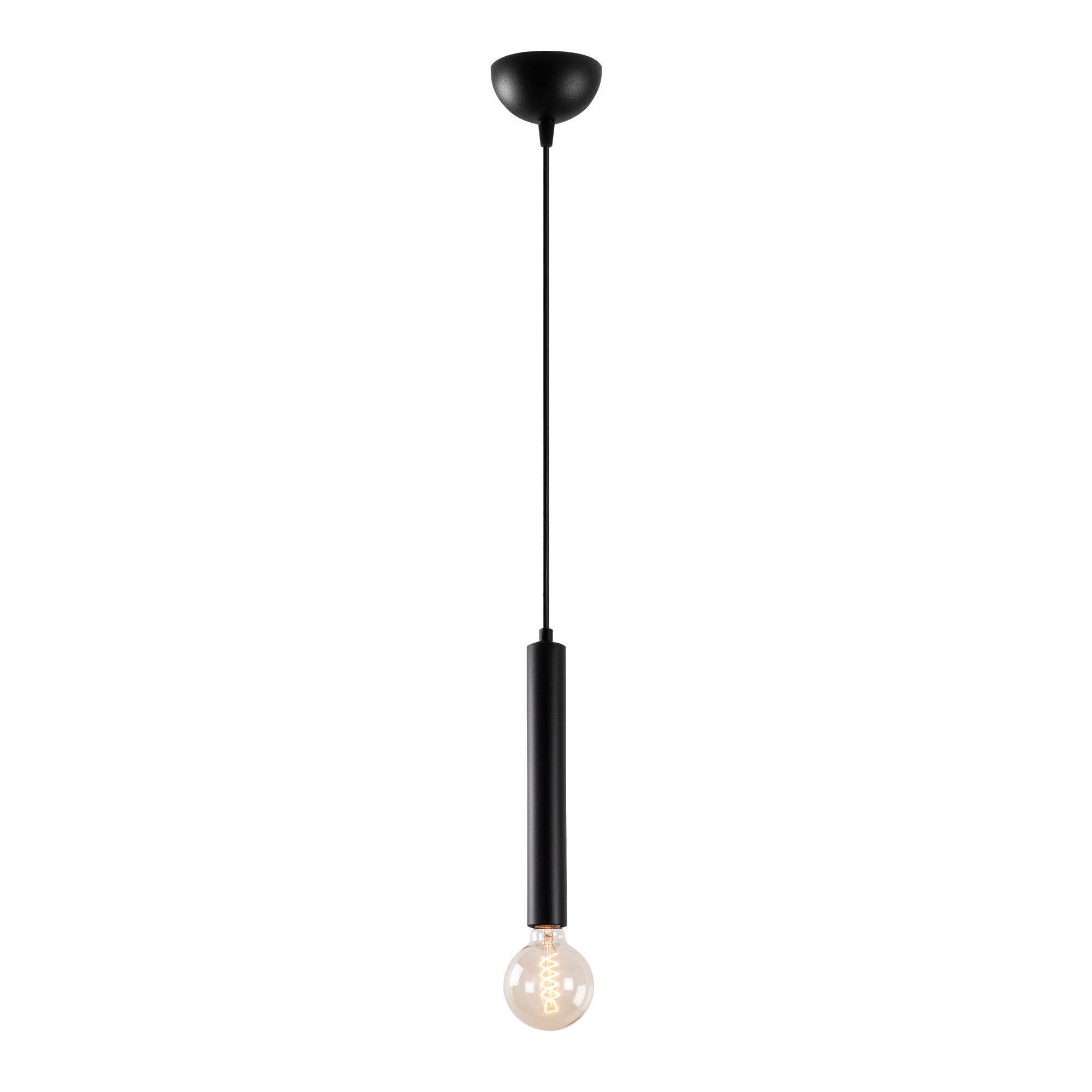 Candeeiro de Teto Industrial Preto, Corpo em Metal, 126 cm de Altura, Ajustável, Soquete E27, IP20 | Perfeito para Decoração e Iluminação Moderna