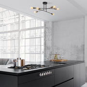 Candeeiro de Teto – 66 x 66 cm – Preto – Metal