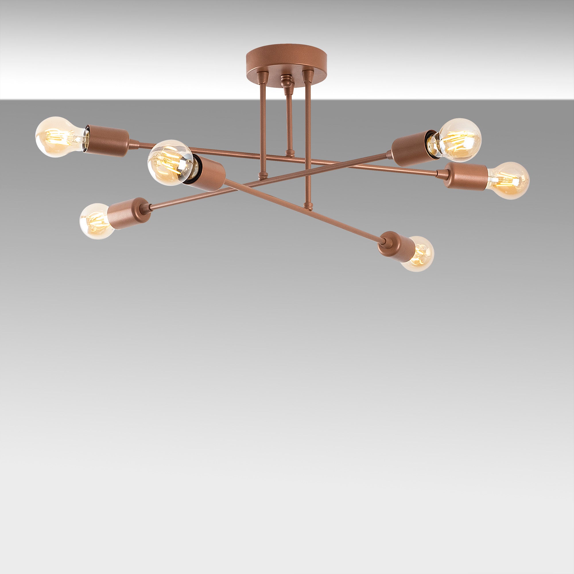 Candeeiro de Teto moderno – 66 x 66 cm – cobre – metal