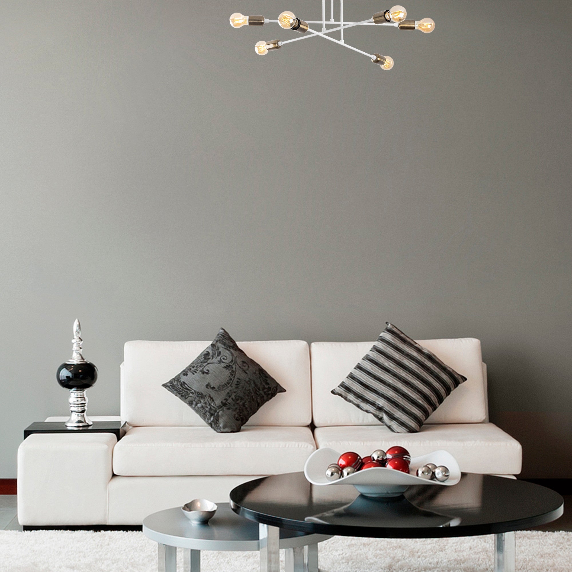 Candeeiro de Teto – 66 x 66 cm – Branco – Metal