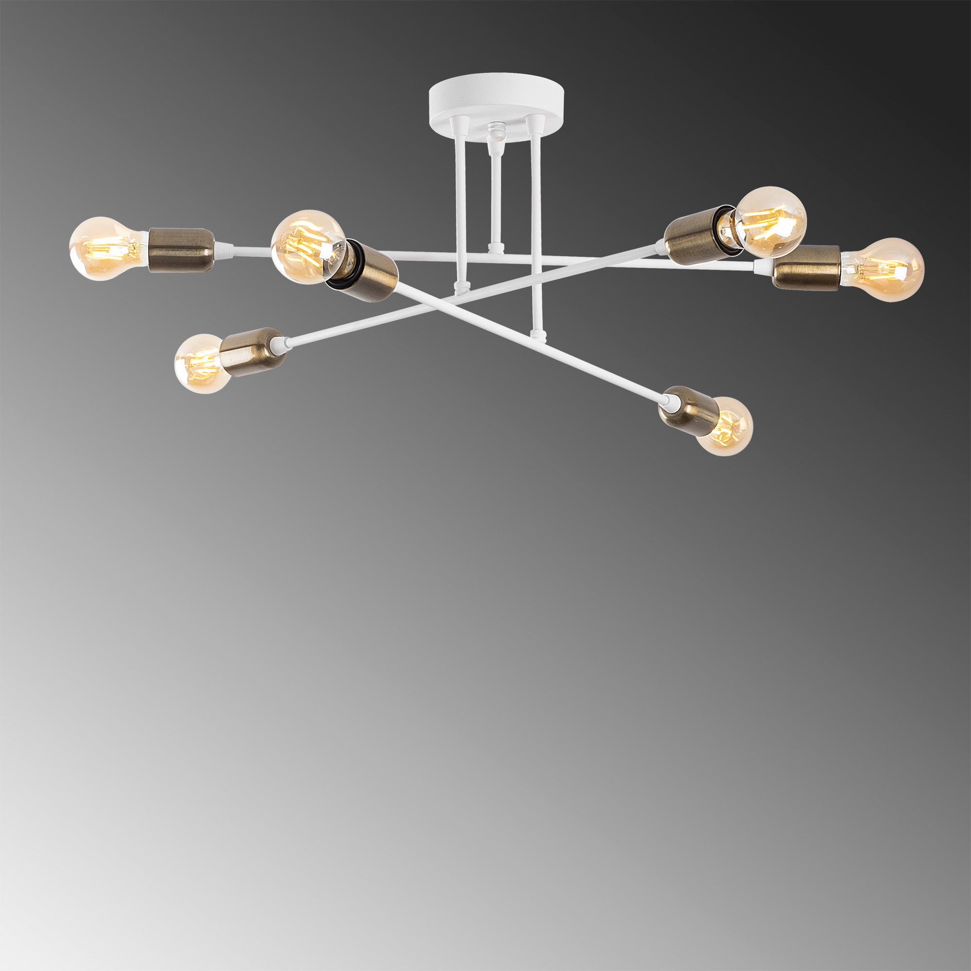 Candeeiro de Teto – 66 x 66 cm – Branco – Metal