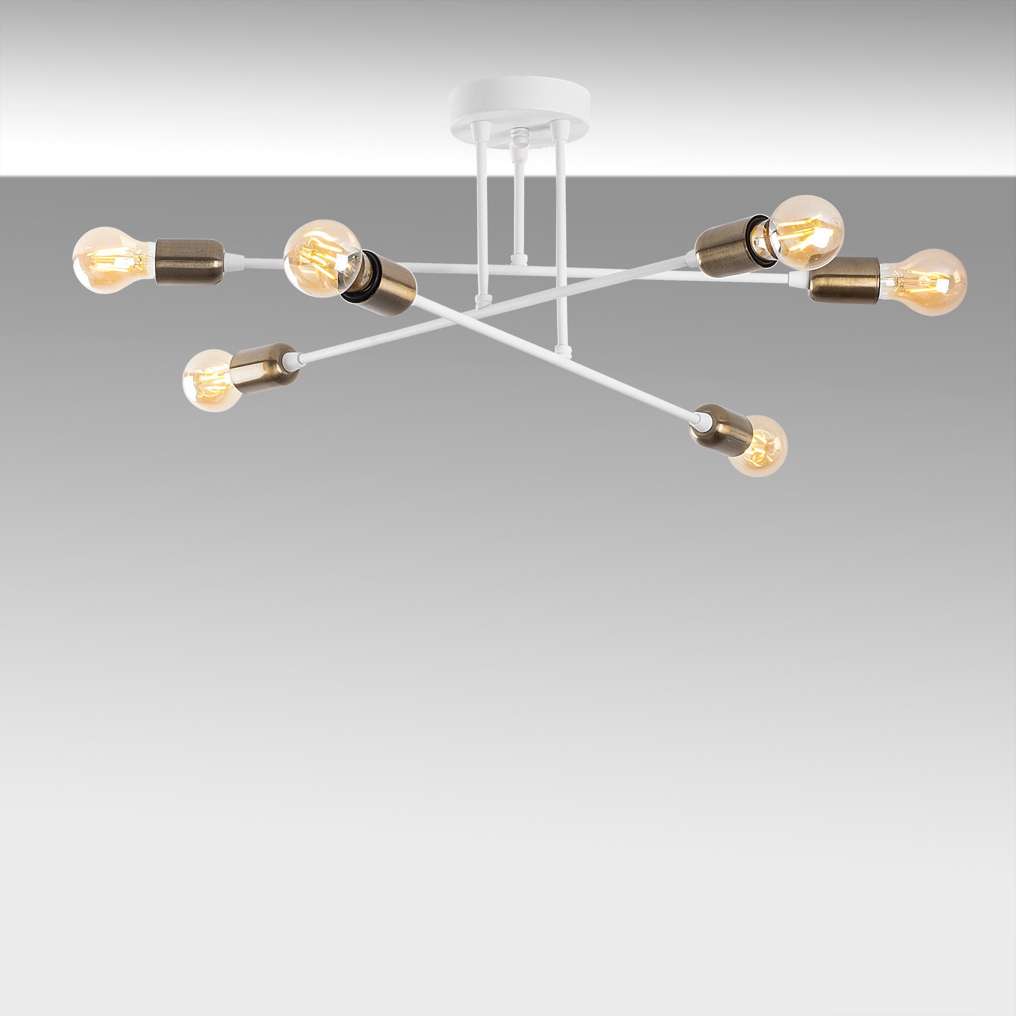 Candeeiro de Teto – 66 x 66 cm – Branco – Metal