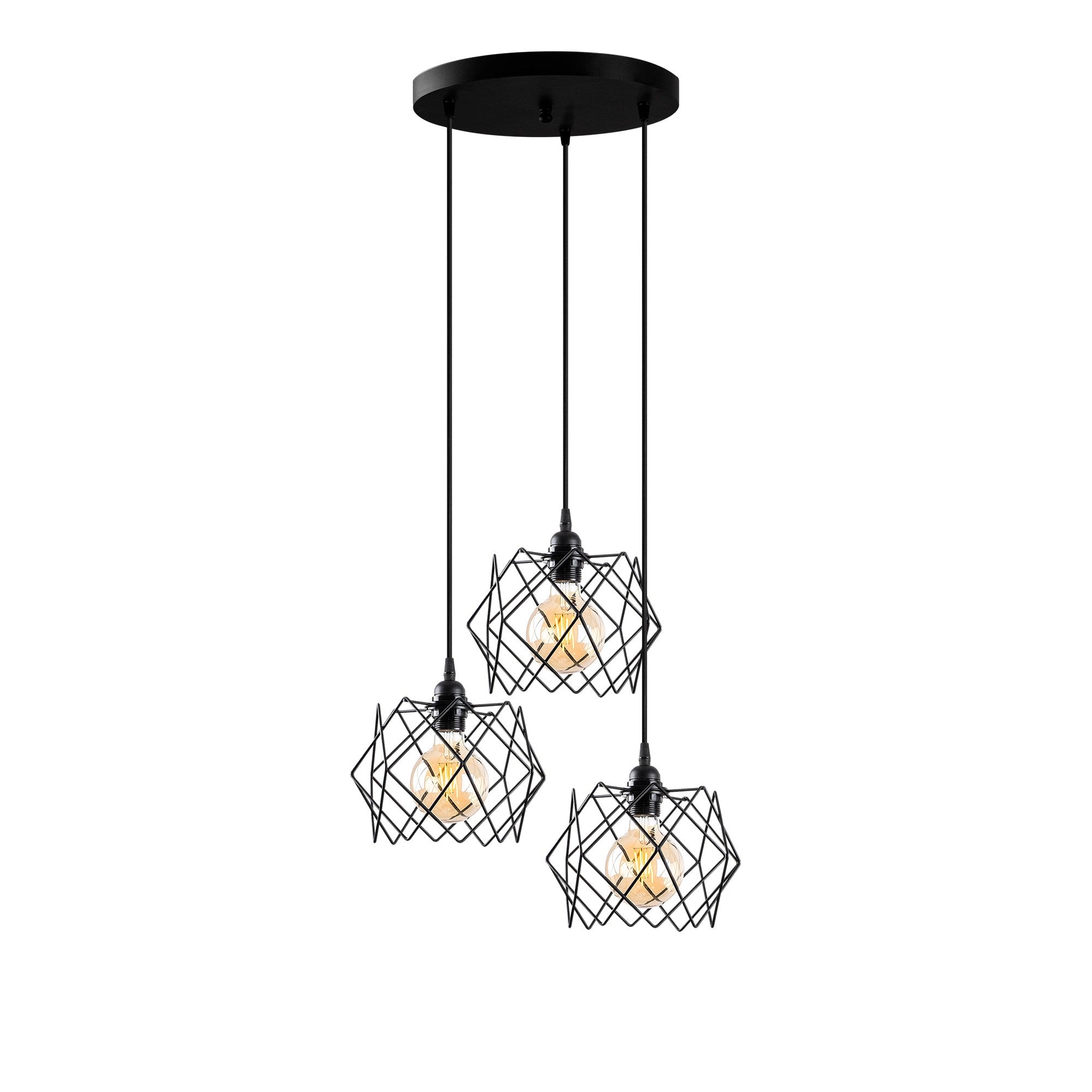 Candeeiro de Teto Industrial – 54 cm de Diâmetro – Preto – Metal