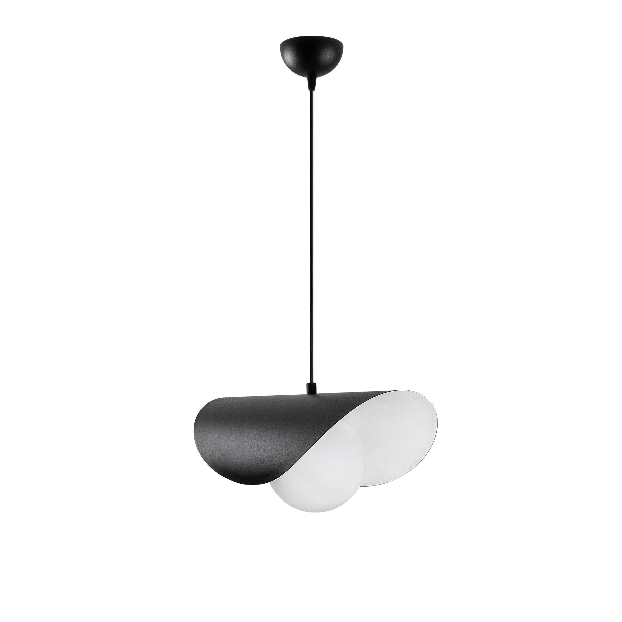 Candeeiro de Teto Industrial – 32 x 38 cm – Preto e Branco – Metal