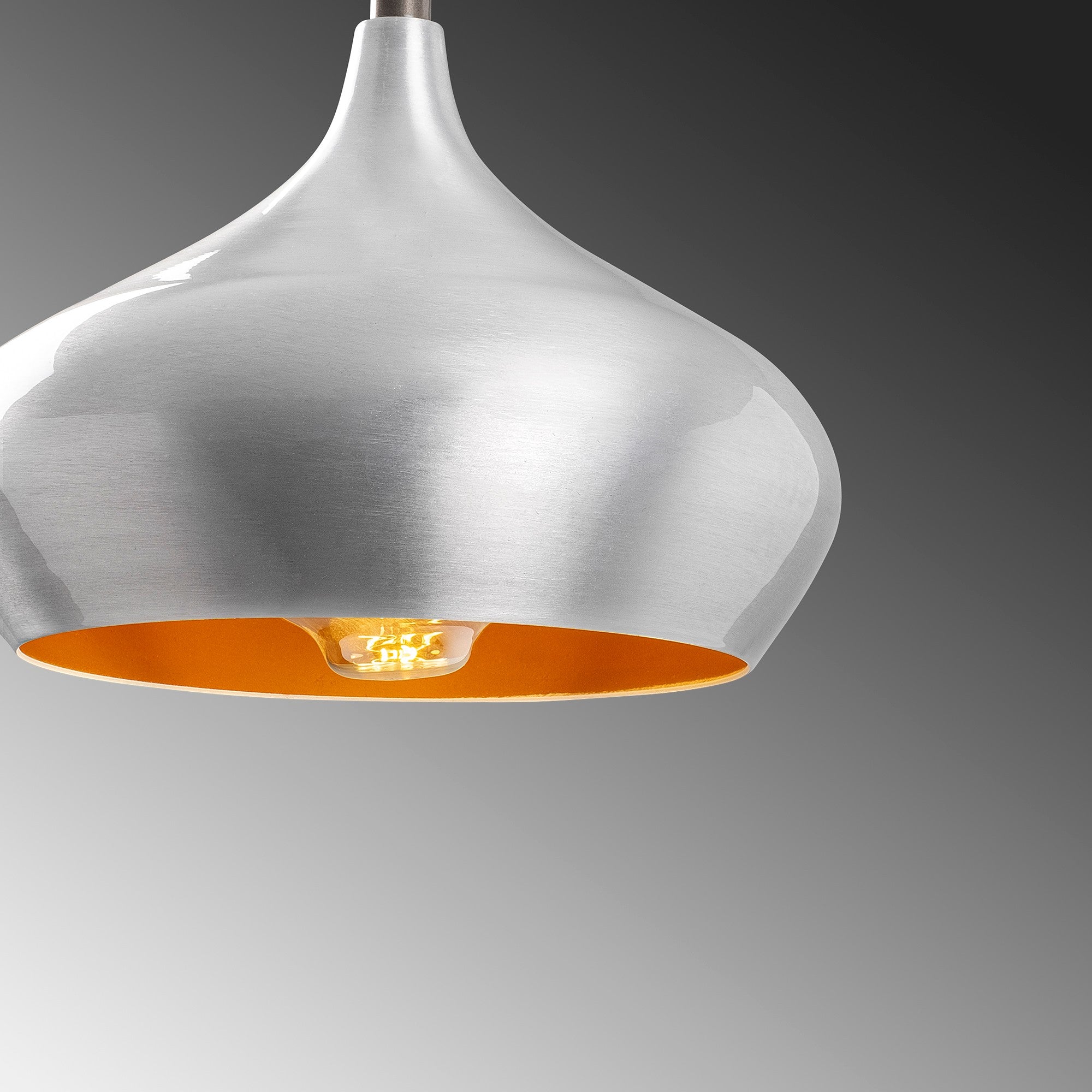 Candeeiro de Teto moderno – 115 cm – Prata e Dourado – Metal