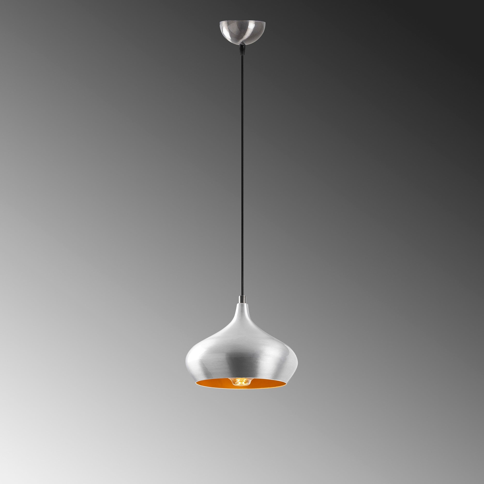 Candeeiro de Teto moderno – 115 cm – Prata e Dourado – Metal