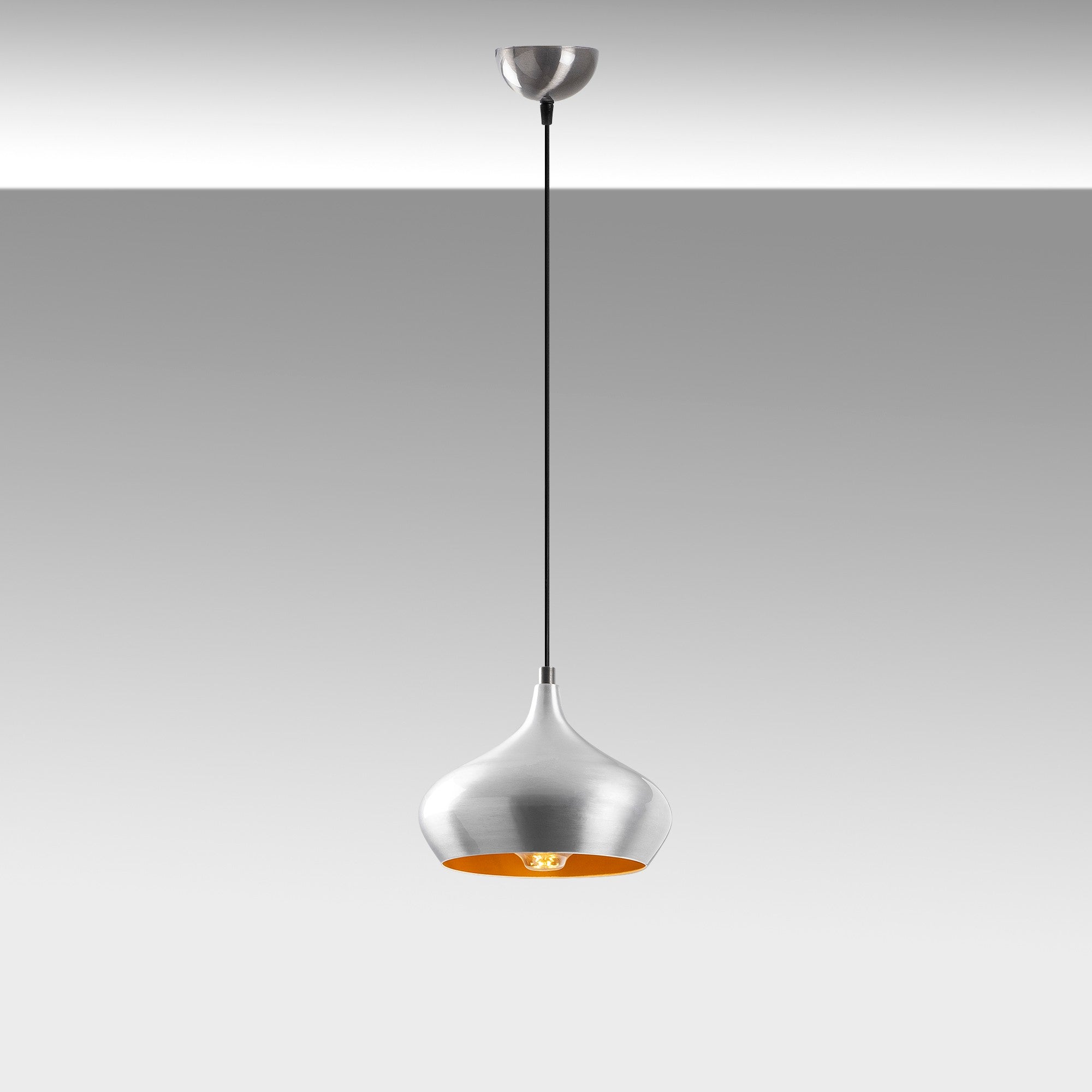 Candeeiro de Teto moderno – 115 cm – Prata e Dourado – Metal