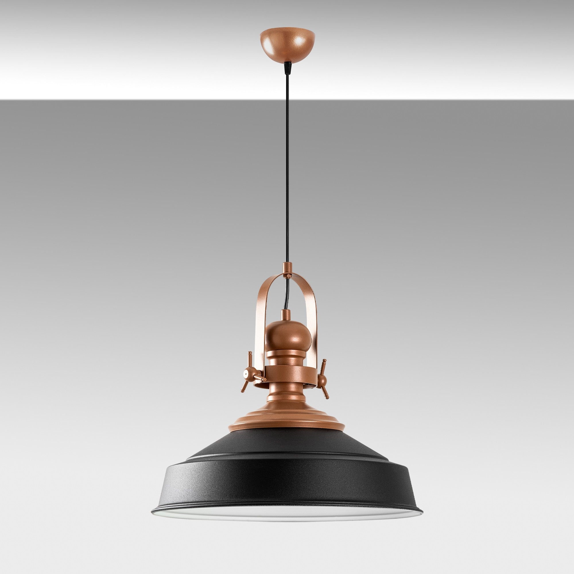 Candeeiro de Teto - 45-130 cm - Preto - Metal